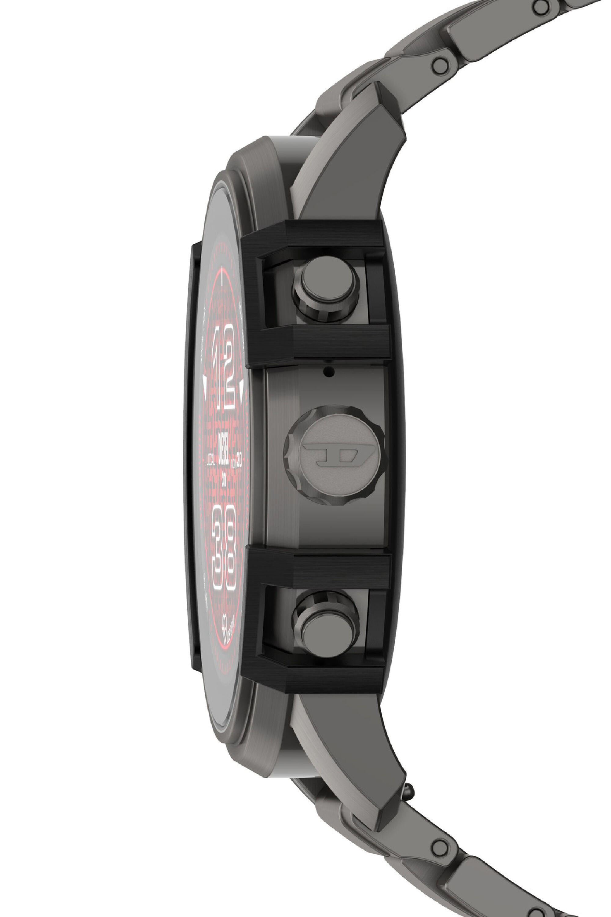 Diesel - DZT2042V, Man's Griffed stainless steel smartwatch in Dark grey - 3