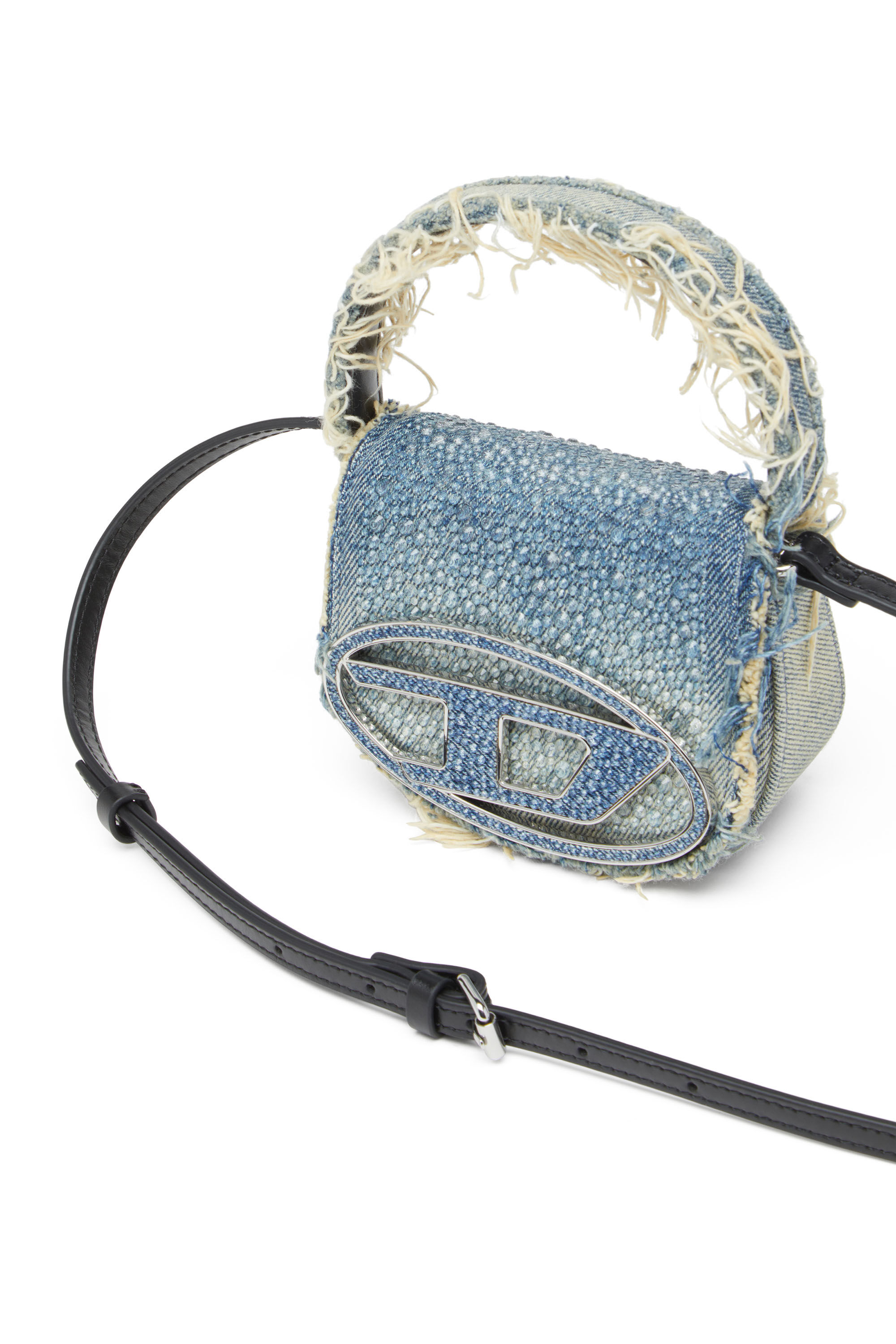 Diesel - 1DR XS, Woman's 1DR XS-Iconic mini bag in denim and crystals in Blue - 2