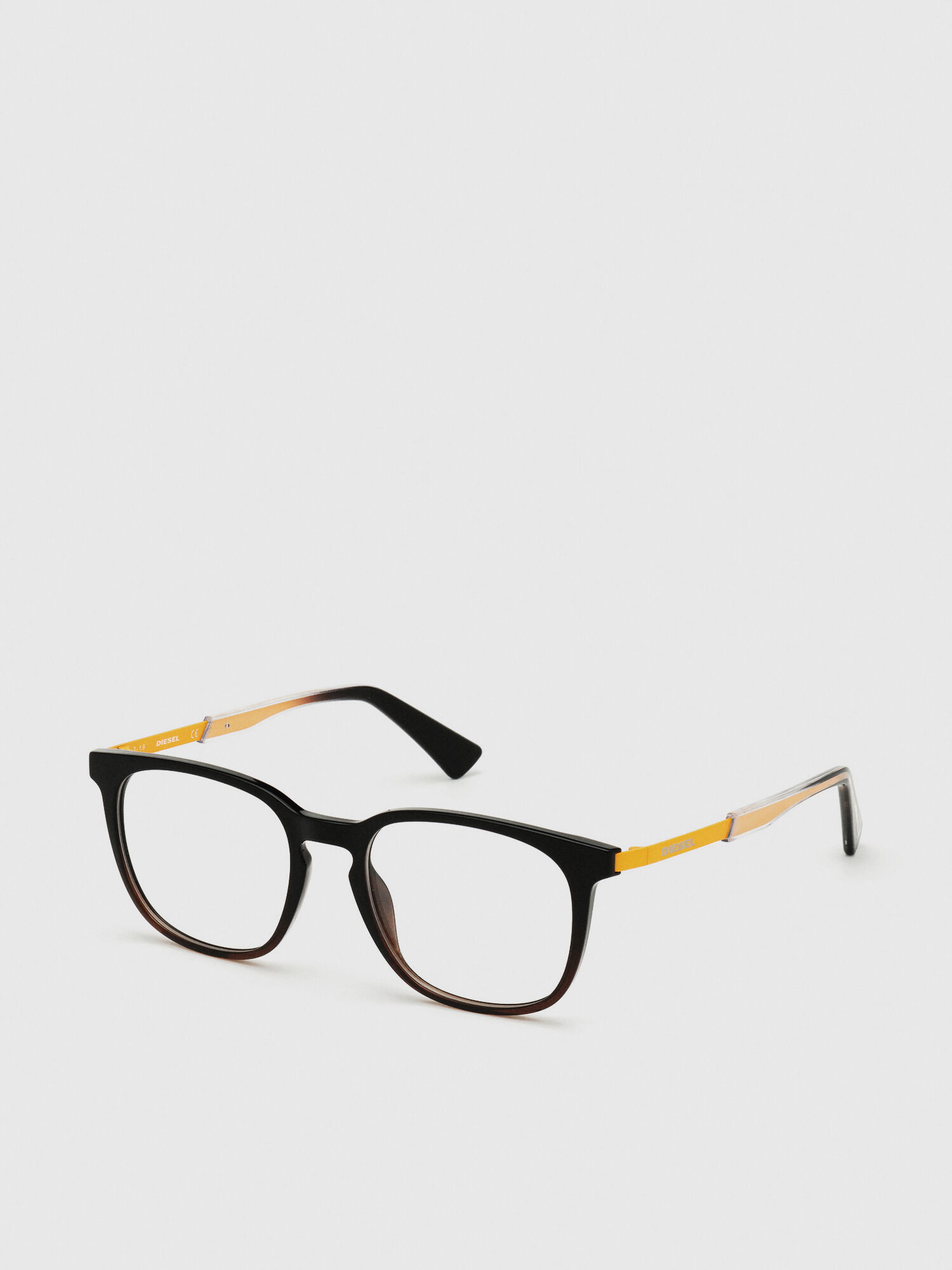 Diesel - DL5349, Unisex's Unisex eyewear with a square silhouette in Black/Yellow - 2