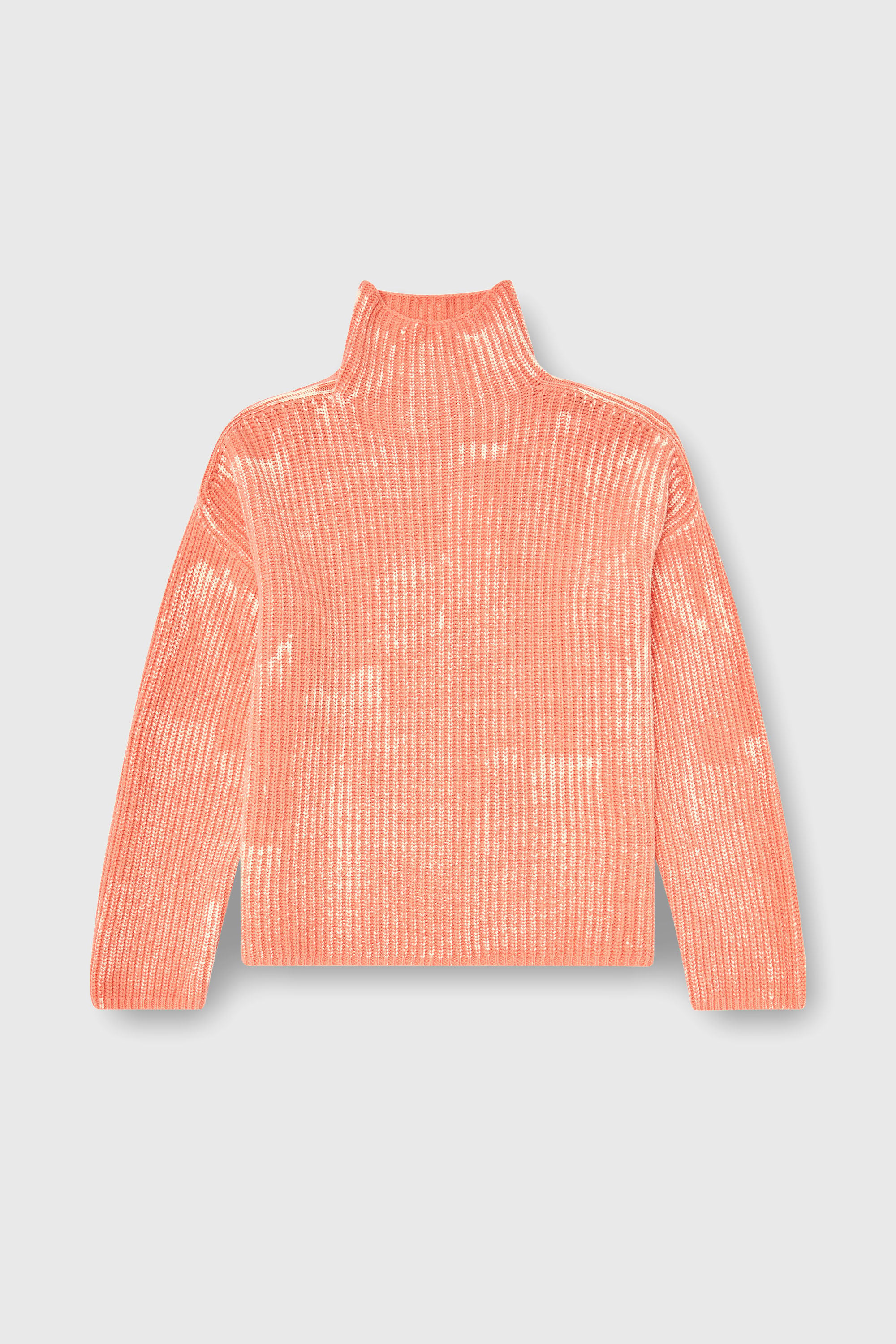 Diesel - M-AMET, Woman's Funnel-neck jumper in ribbed wool blend in Coral Rose - 2