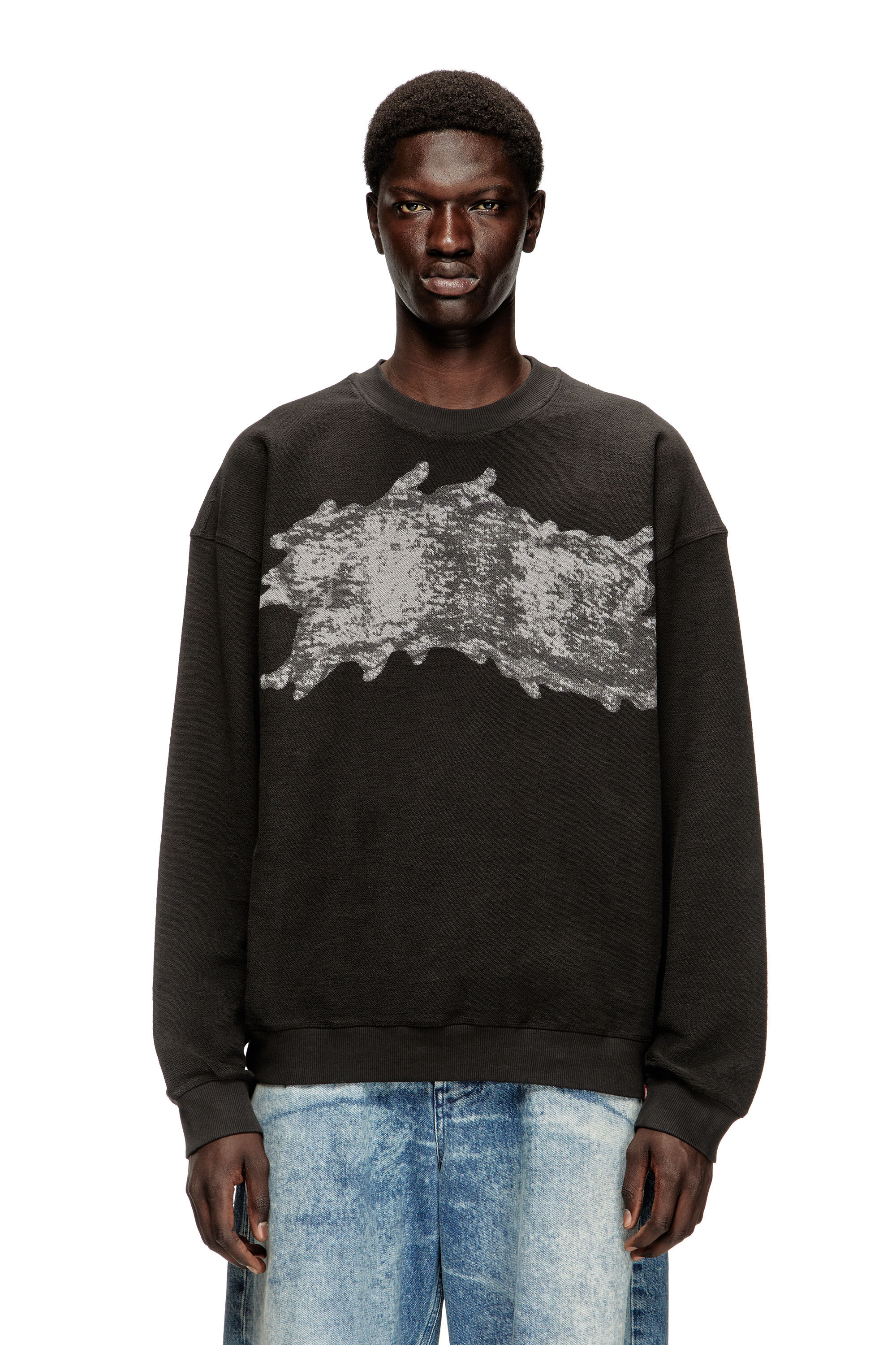 Men's Sweatshirt with graffiti print | Grey | Diesel