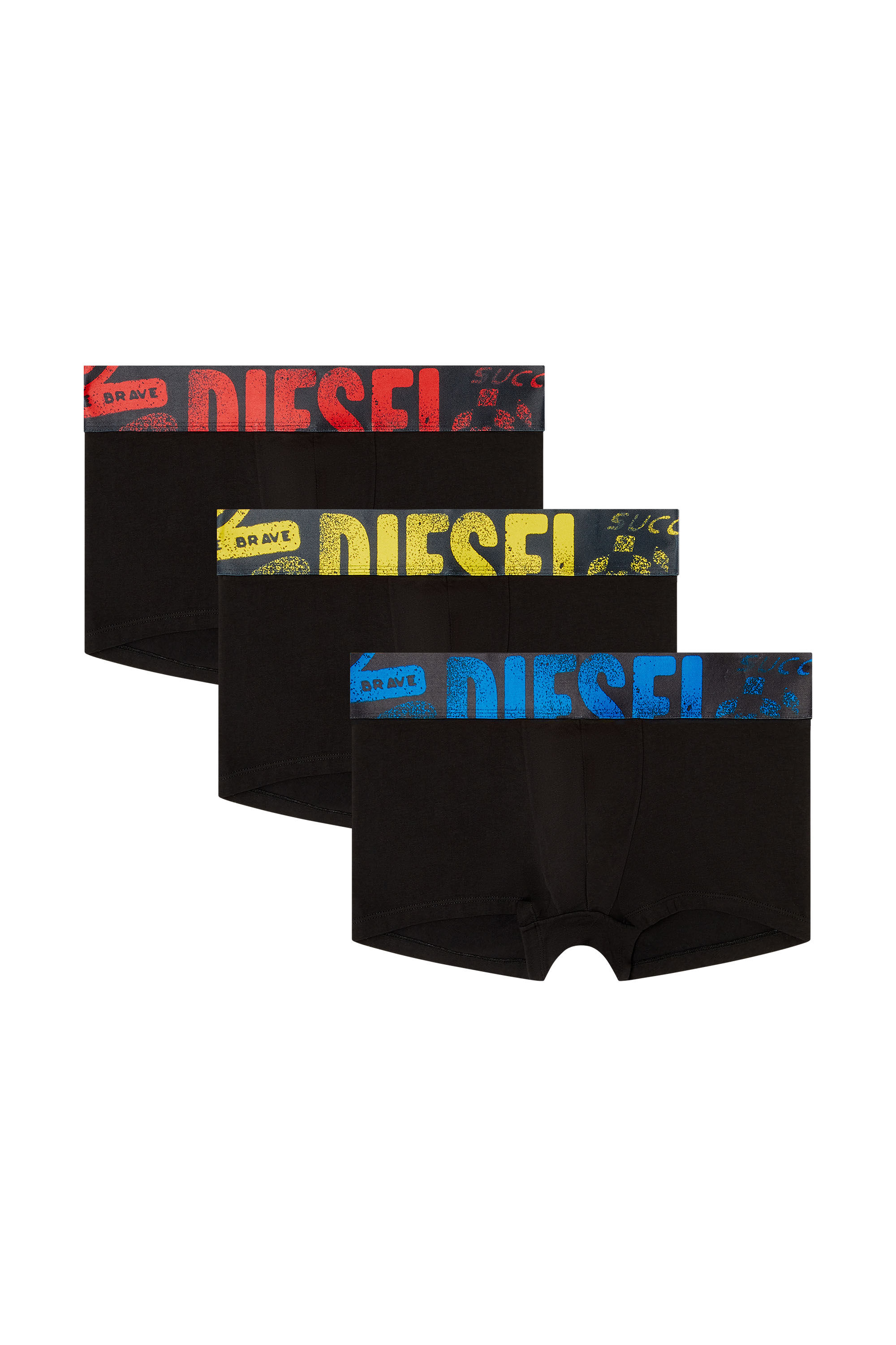 Diesel - UMBX-DAMIENTHREEPACK-5.5EL, Man's Three-pack of trunks with multicoloured logo in Multicolor/Black - 2