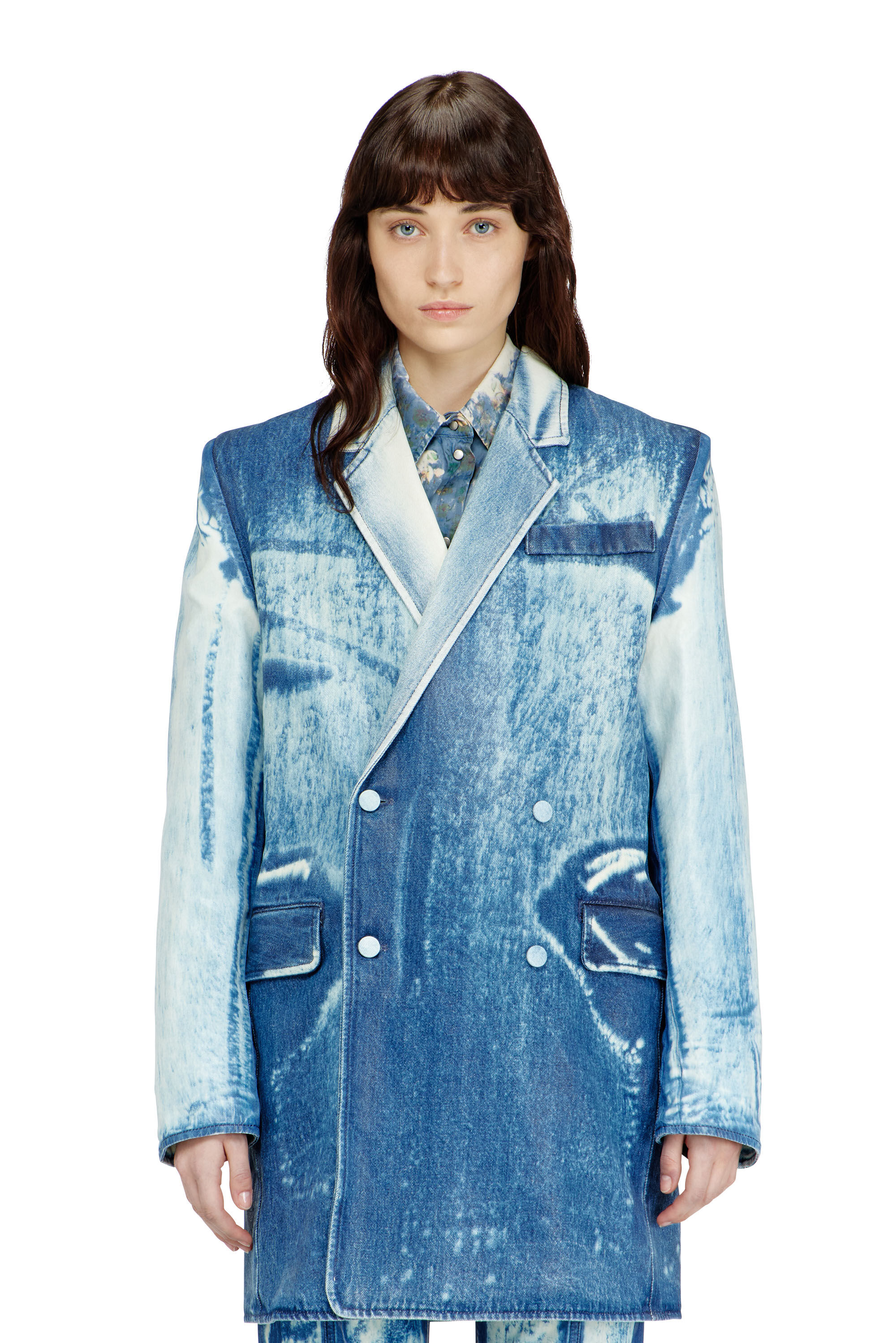 Diesel - DE-LUMEA-FSI1, Woman's Blazer in X-Ray denim in Blue - 3