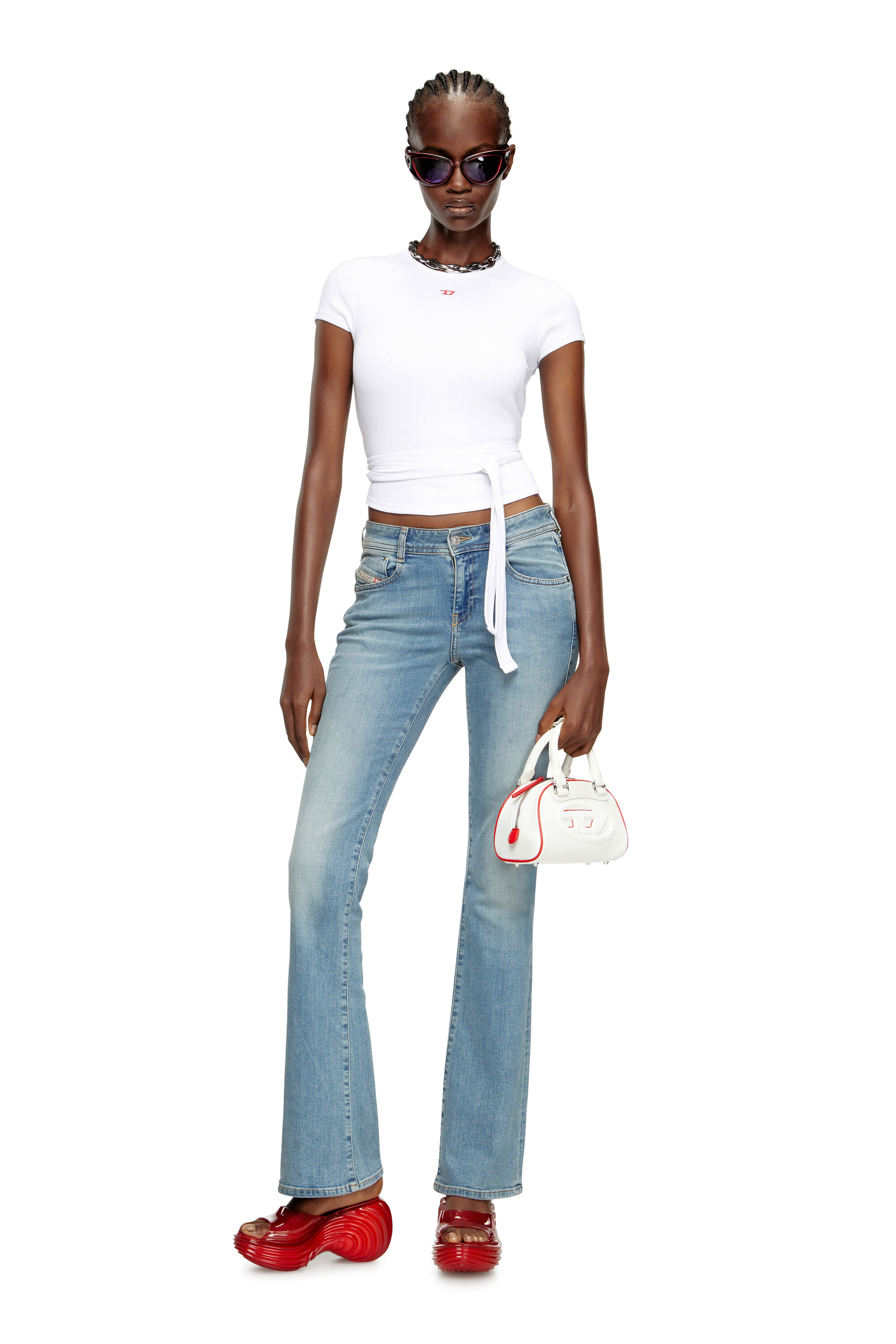 Women's Platform mule in Melflex® | Red | Diesel