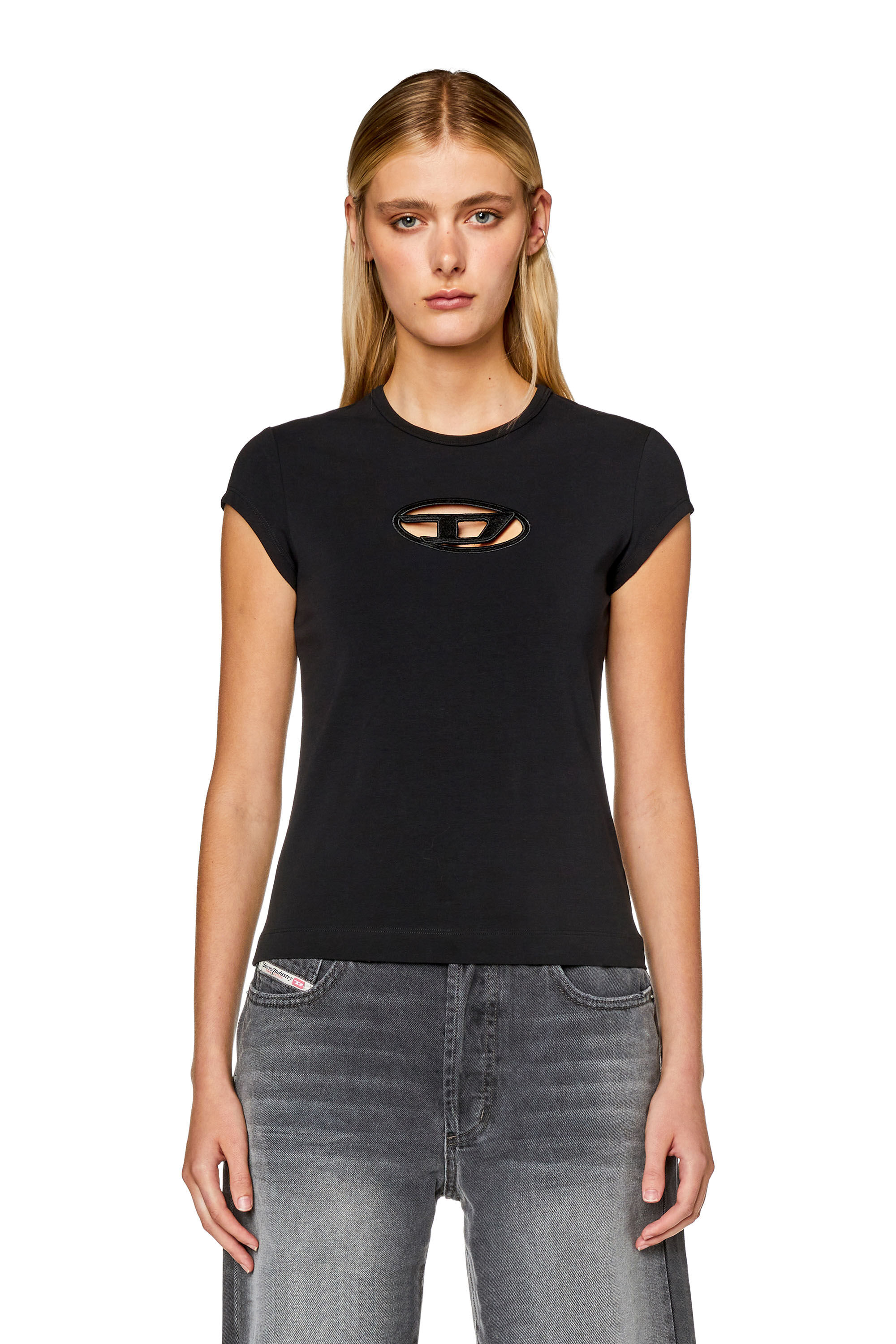 T-ANGIE Woman: Cotton T-shirt with cut-out D logo | Diesel {{Country}}
