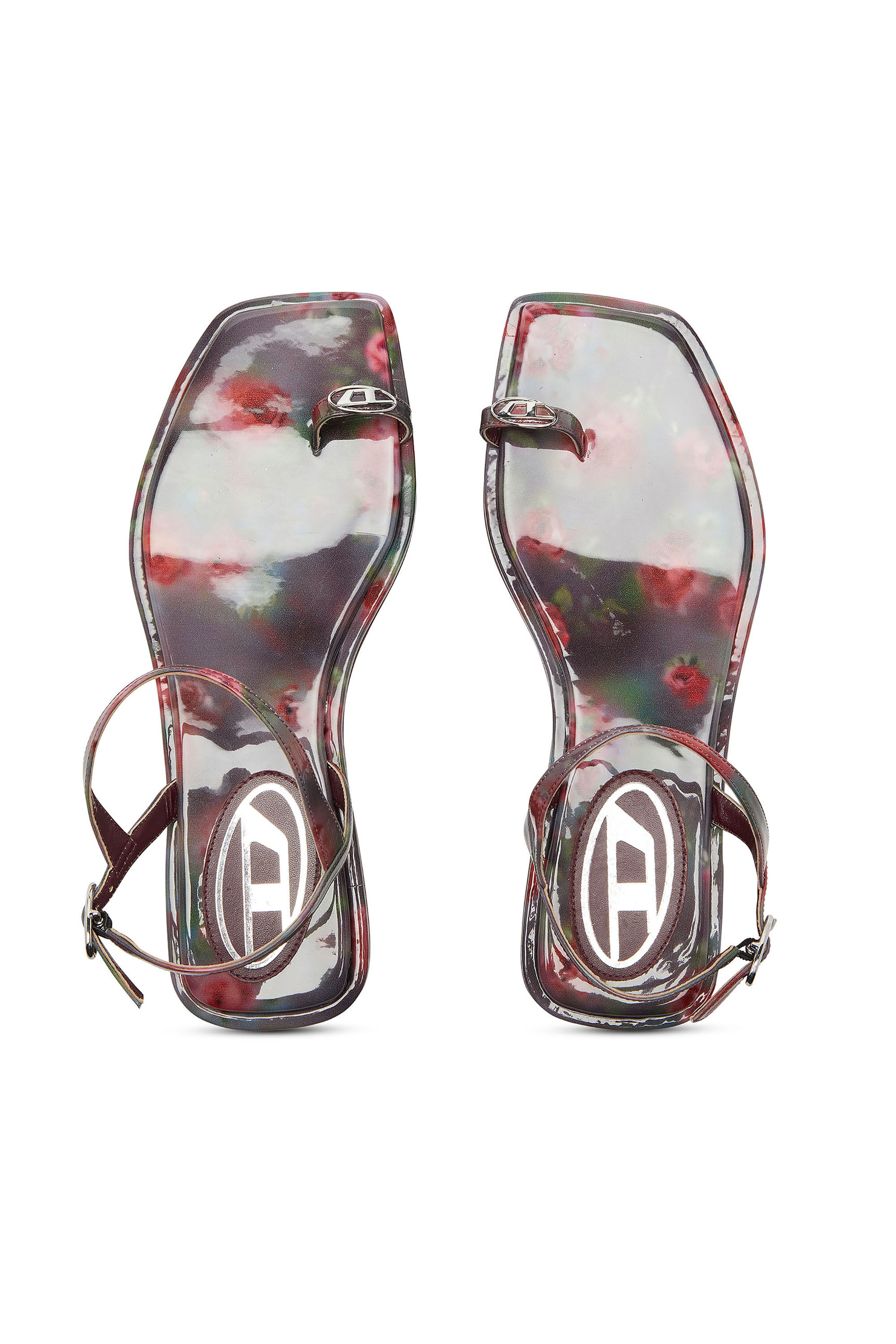 Diesel - D-AMBER INFRA 0, Woman's D-Amber - Sandals with all-over print in Violet/Pink - 5