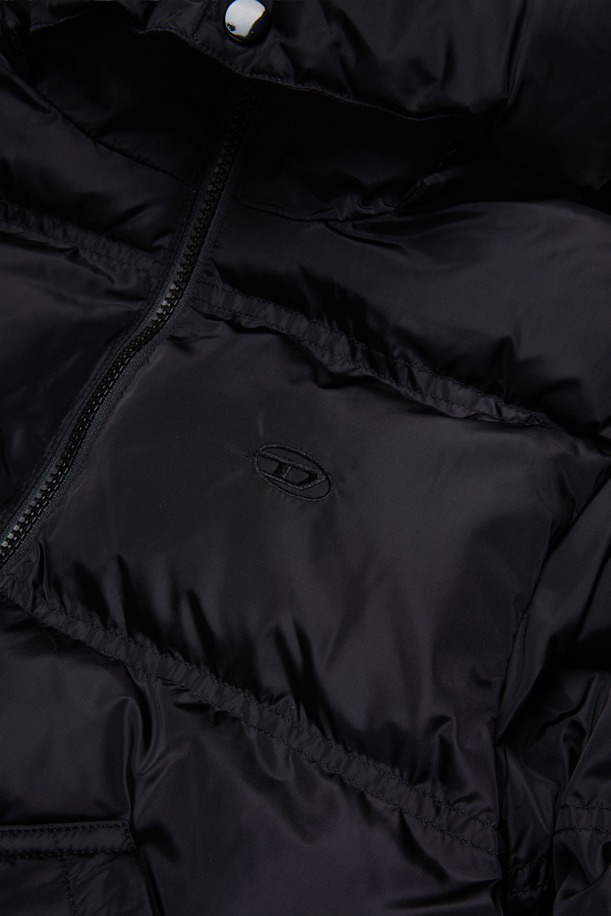 Diesel - JRIVON, Unisex's Hooded puffer jacket with oversized pockets in Black - 4