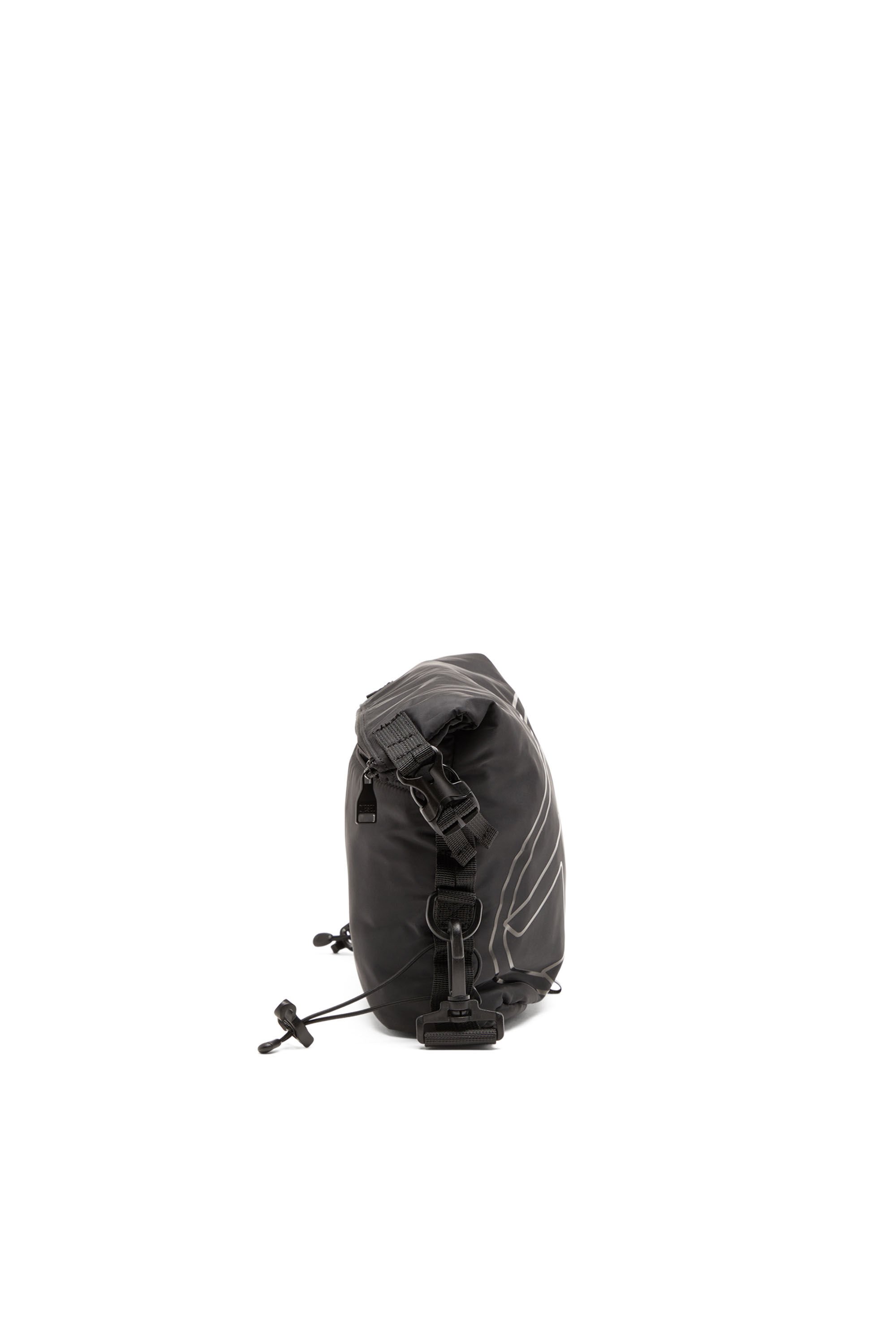 Diesel - DRAPE CROSSBODY, Man Drape-Nylon crossbody bag with Oval D print in Black - Image 4