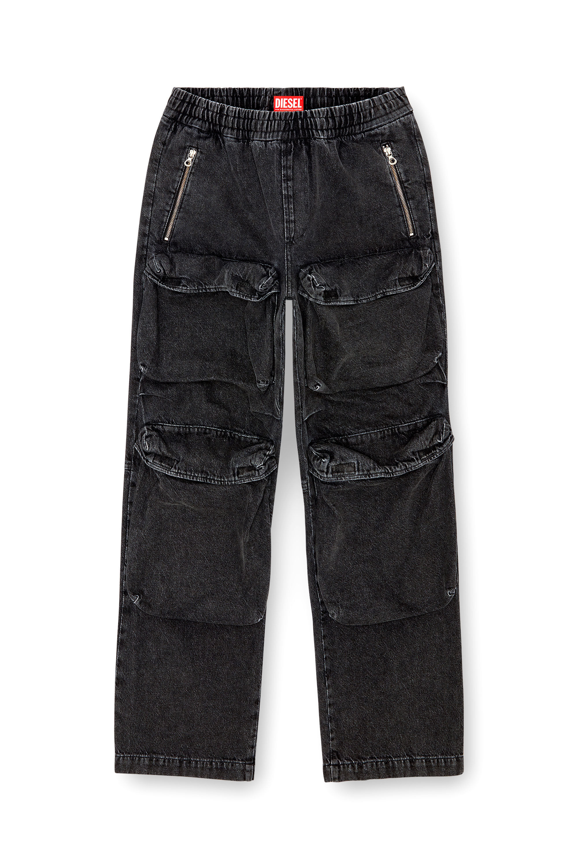 Diesel - Man's Straight Jeans D-Baertson 0CBDH, Black/Dark grey - 2