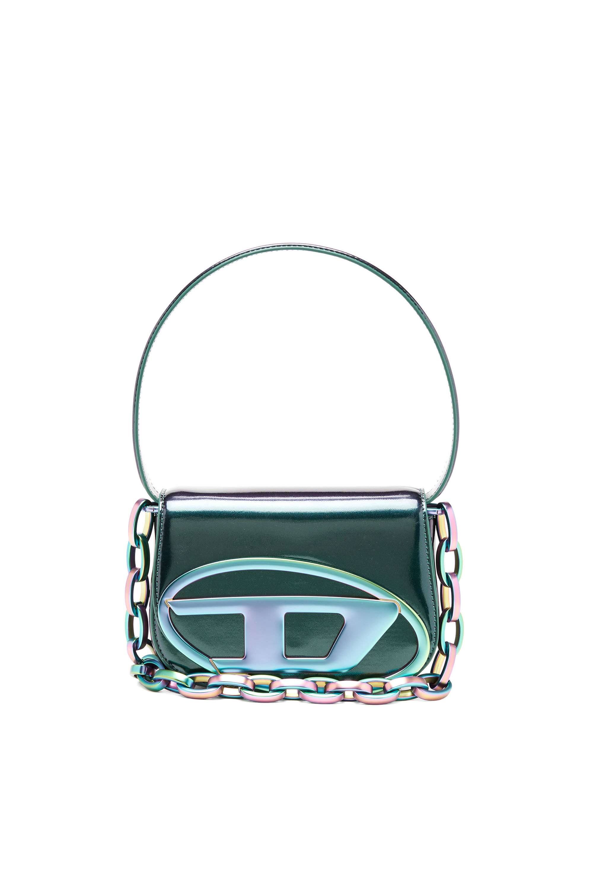 Diesel - 1DR, Woman's 1DR-Iconic shoulder bag with iridescent effect in Green/Blue - 1