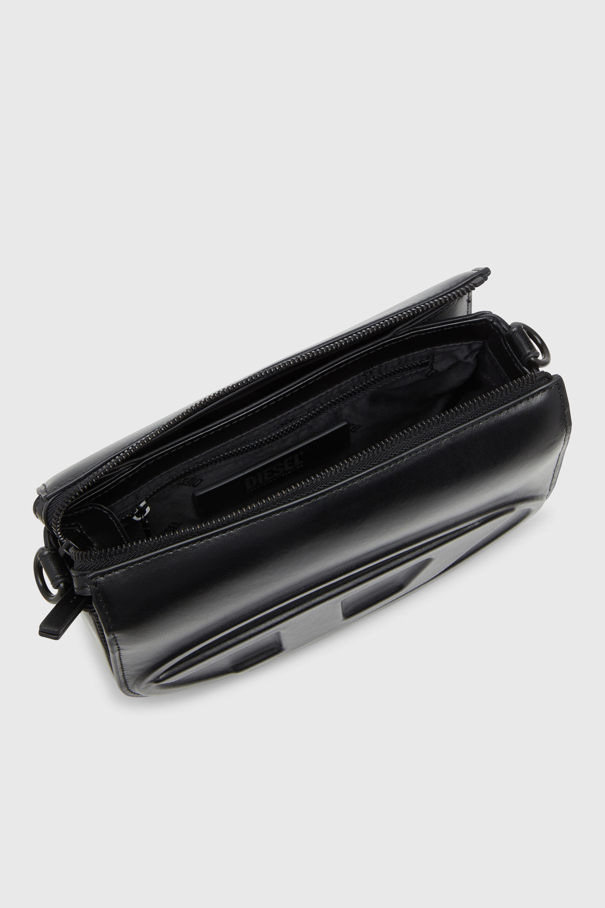 Diesel - 1DR CAMERA BAG, Unisex's 1DR-Camera bag in premium leather in Black - 4