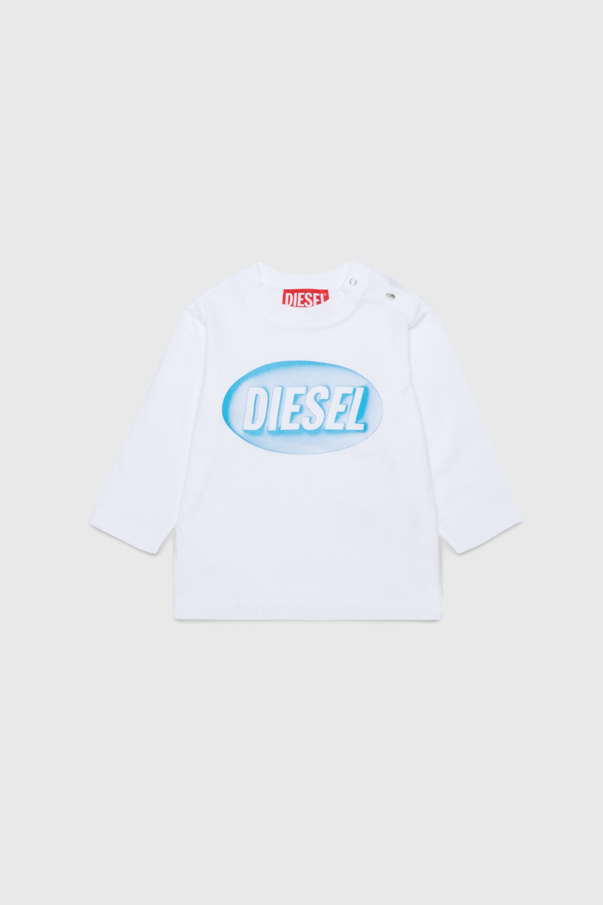 Diesel - TELMB, Man's Cotton T-shirt with logo print in White - 1