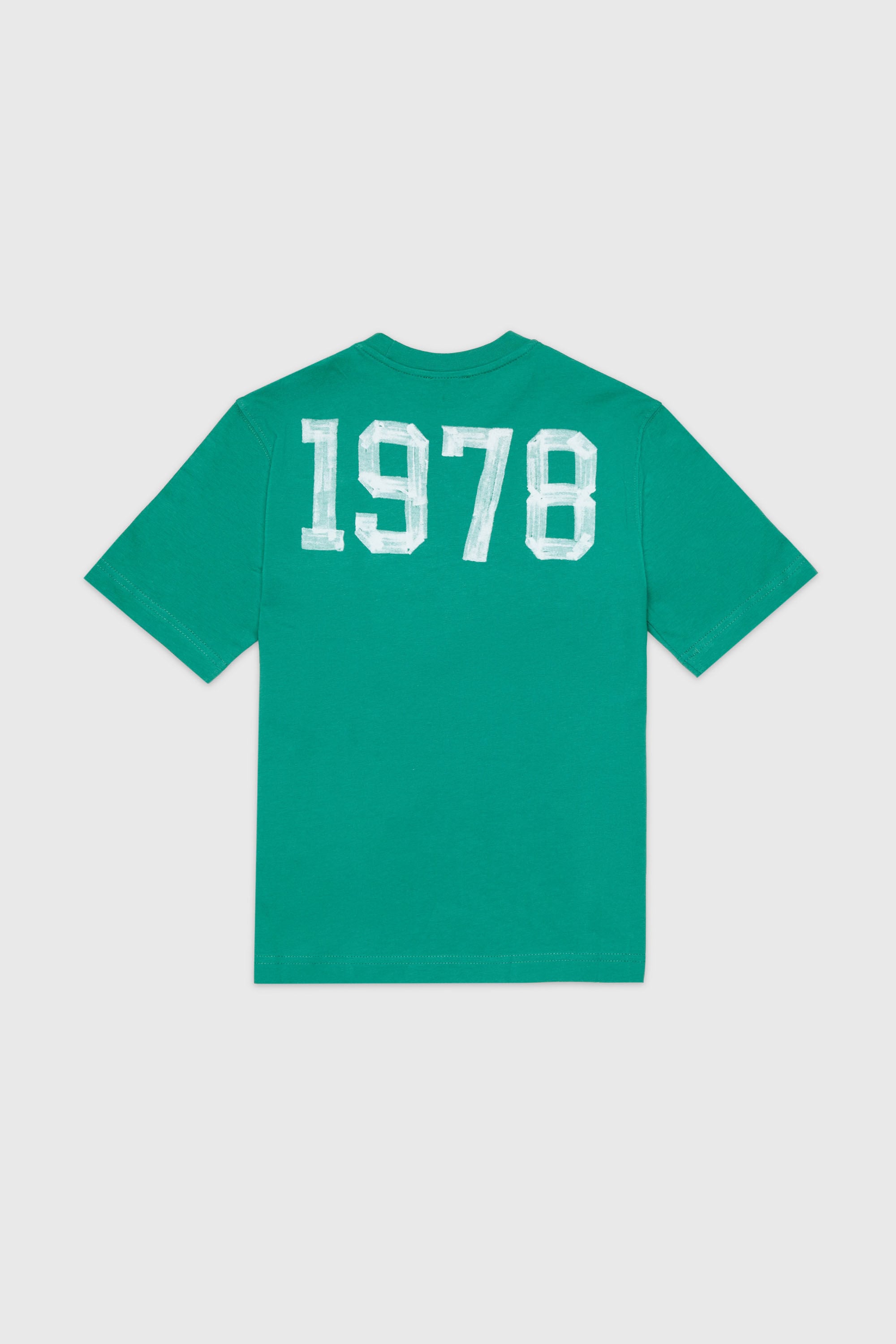 Diesel - TBAND OVER, Man's Cotton T-shirt with varsity graphics in Green - 2