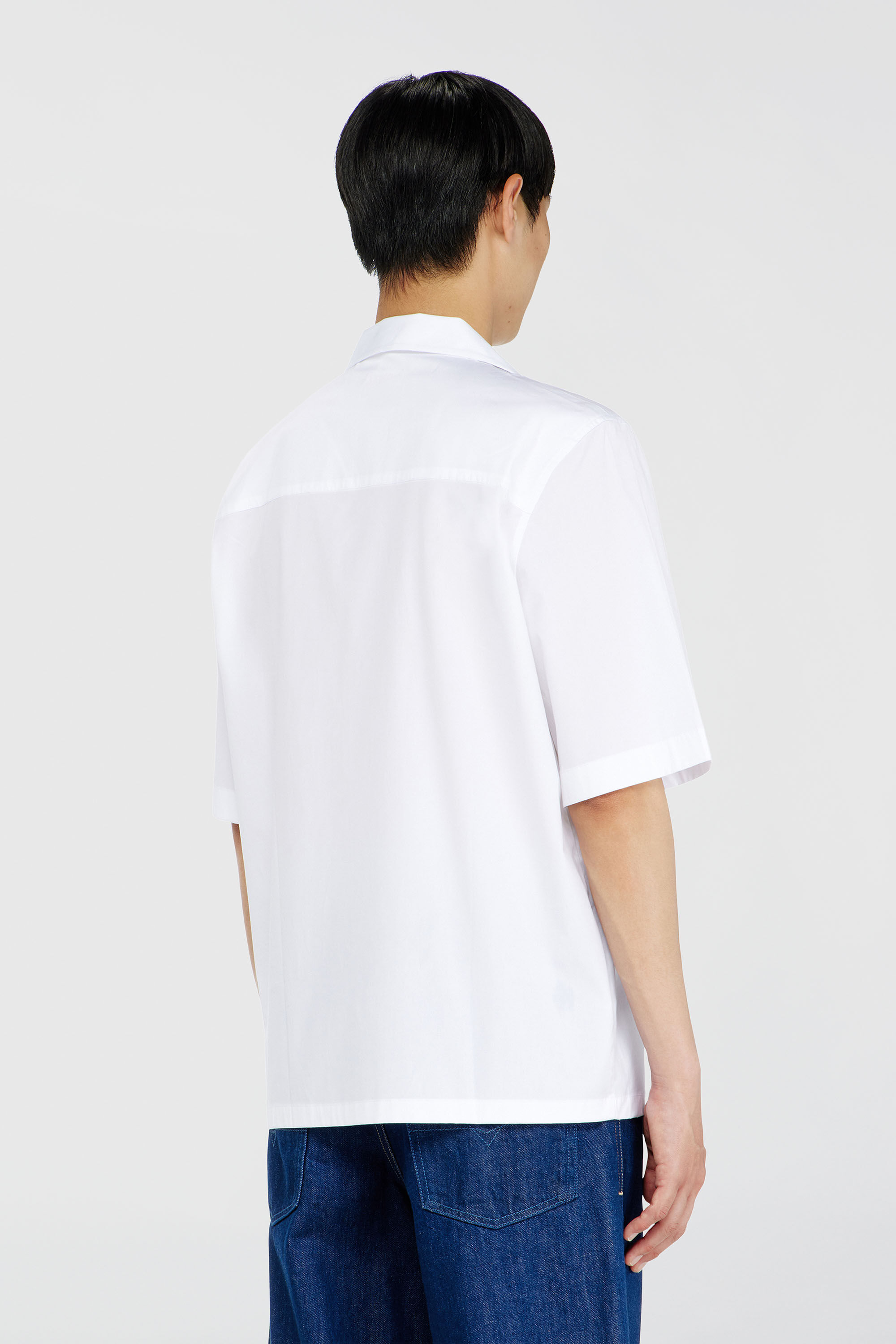 Diesel - S-MAC-GSBH, Man's Stretch poplin shirt with Oval D embroidery in White - 4