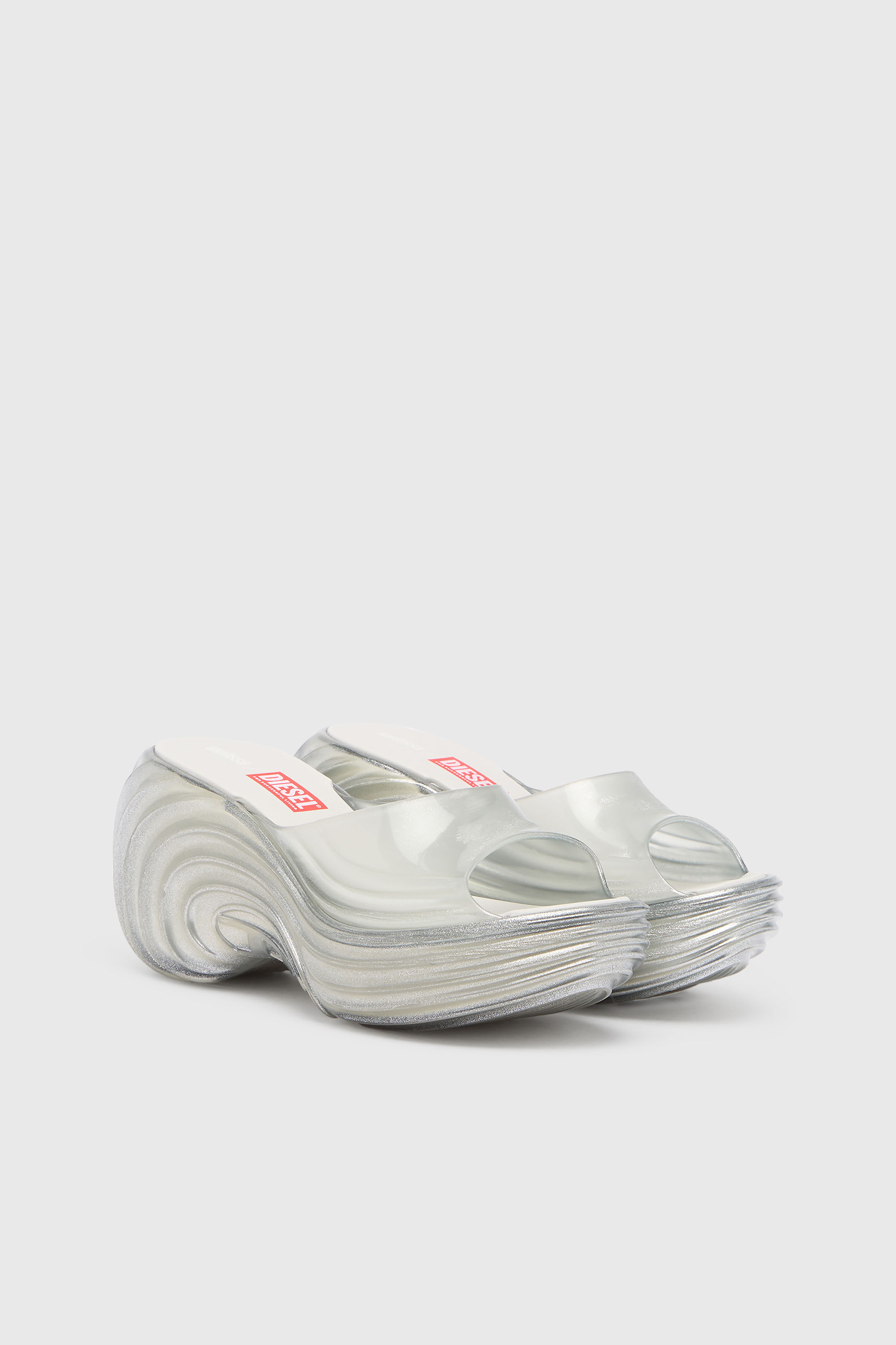 Diesel - MELISSA QUANTUM PLATFORM, Woman's Platform mule in Melflex&reg; in Silver - 2