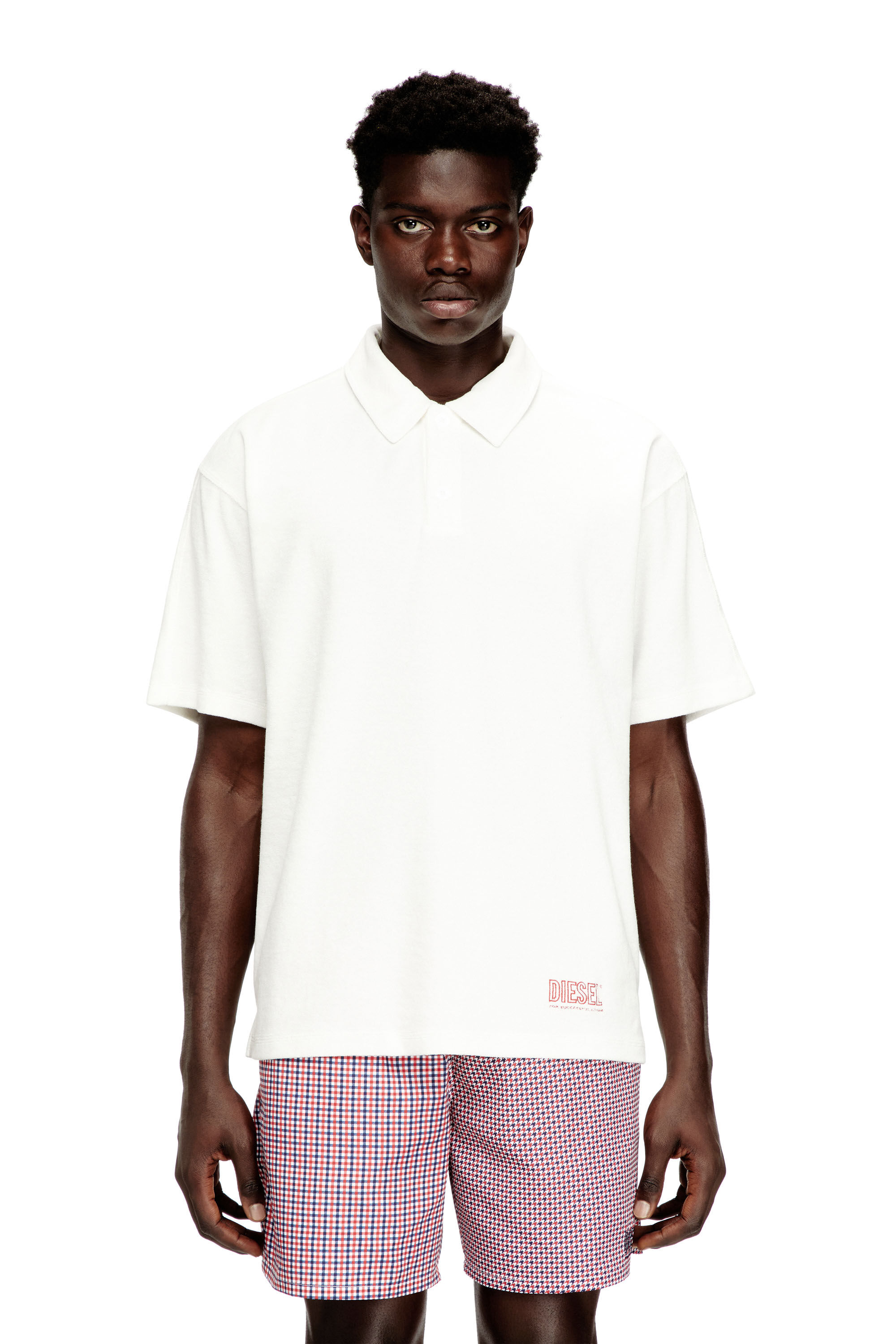 Men's Towelling cotton polo shirt | White | Diesel