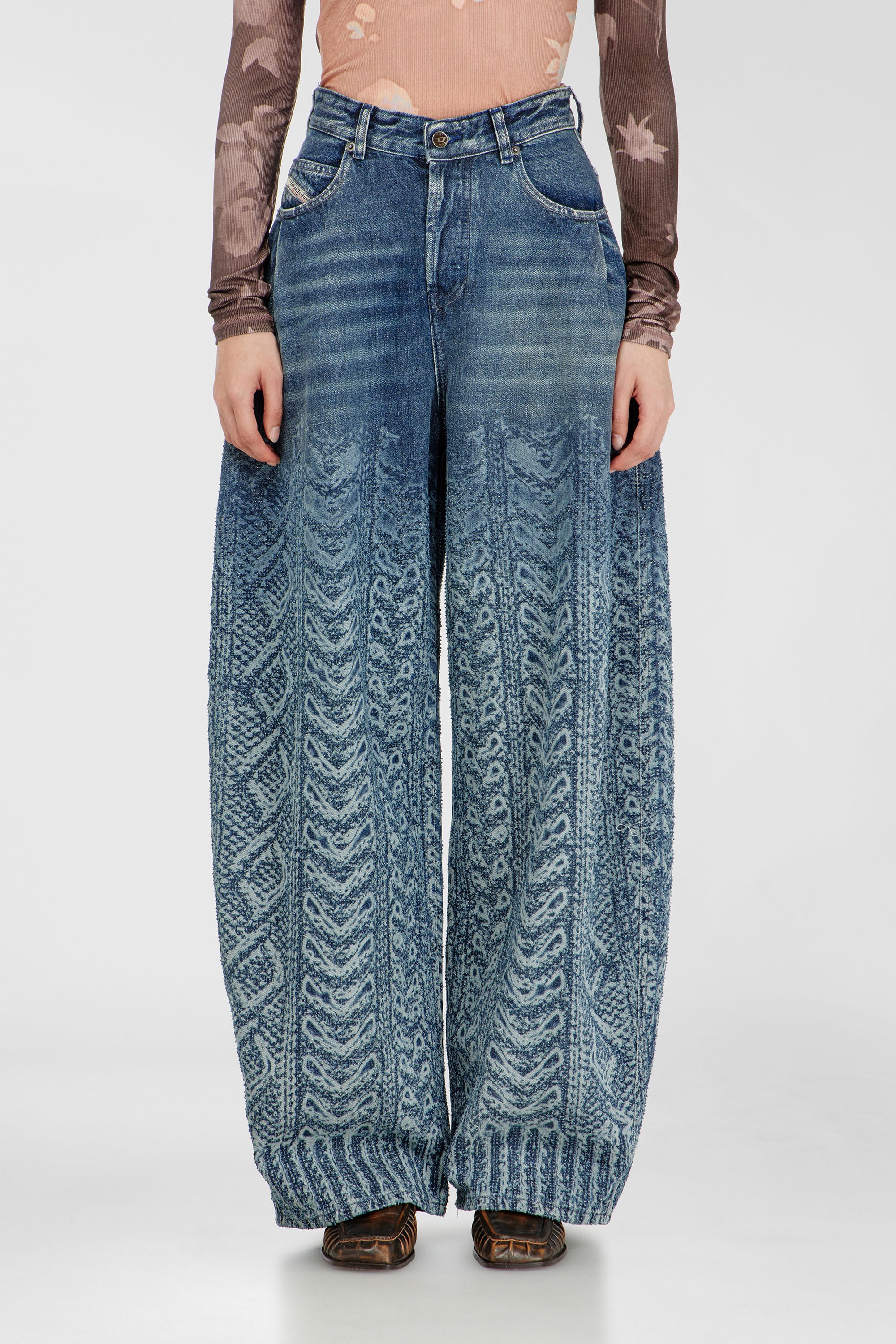 Diesel - Woman's Relaxed Jeans 1987 D-Khelz 007EV, Dark Blue - 4