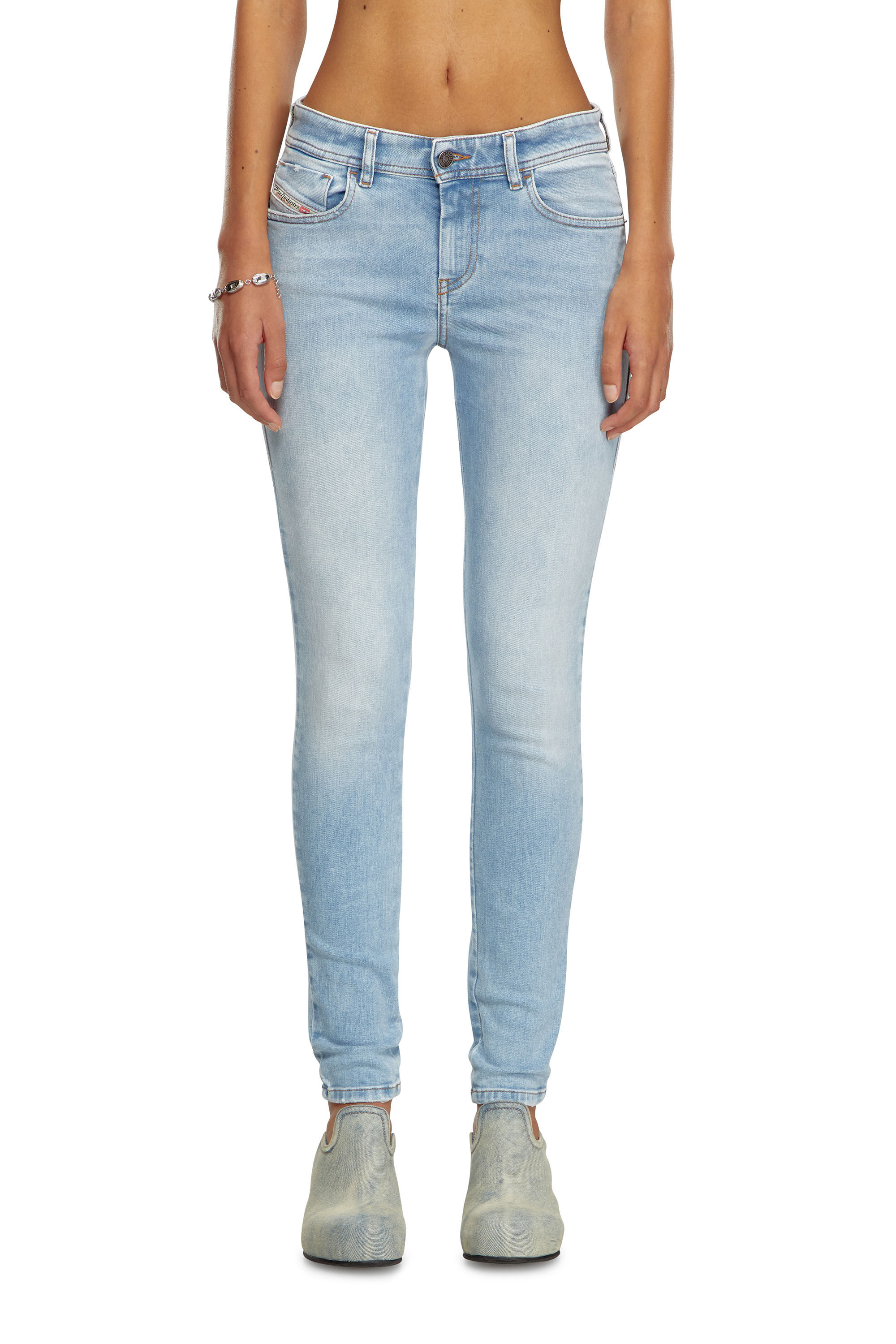 Diesel - Woman Super skinny Jeans 2017 Slandy 09J13, Light Blue - Image 3