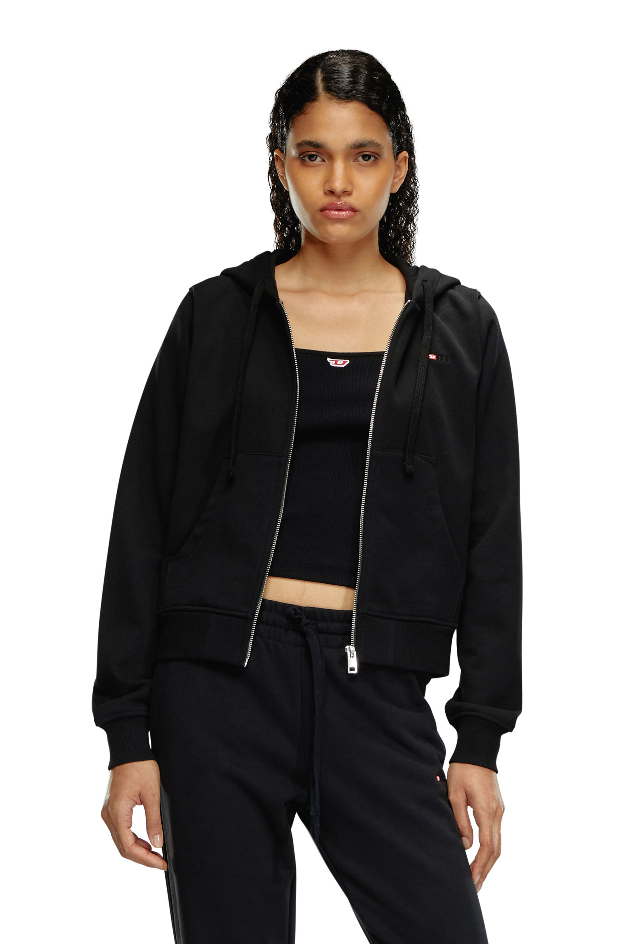 Diesel - F-REGGY-HOOD-ZIP-MICRODIV, Black - Image 3