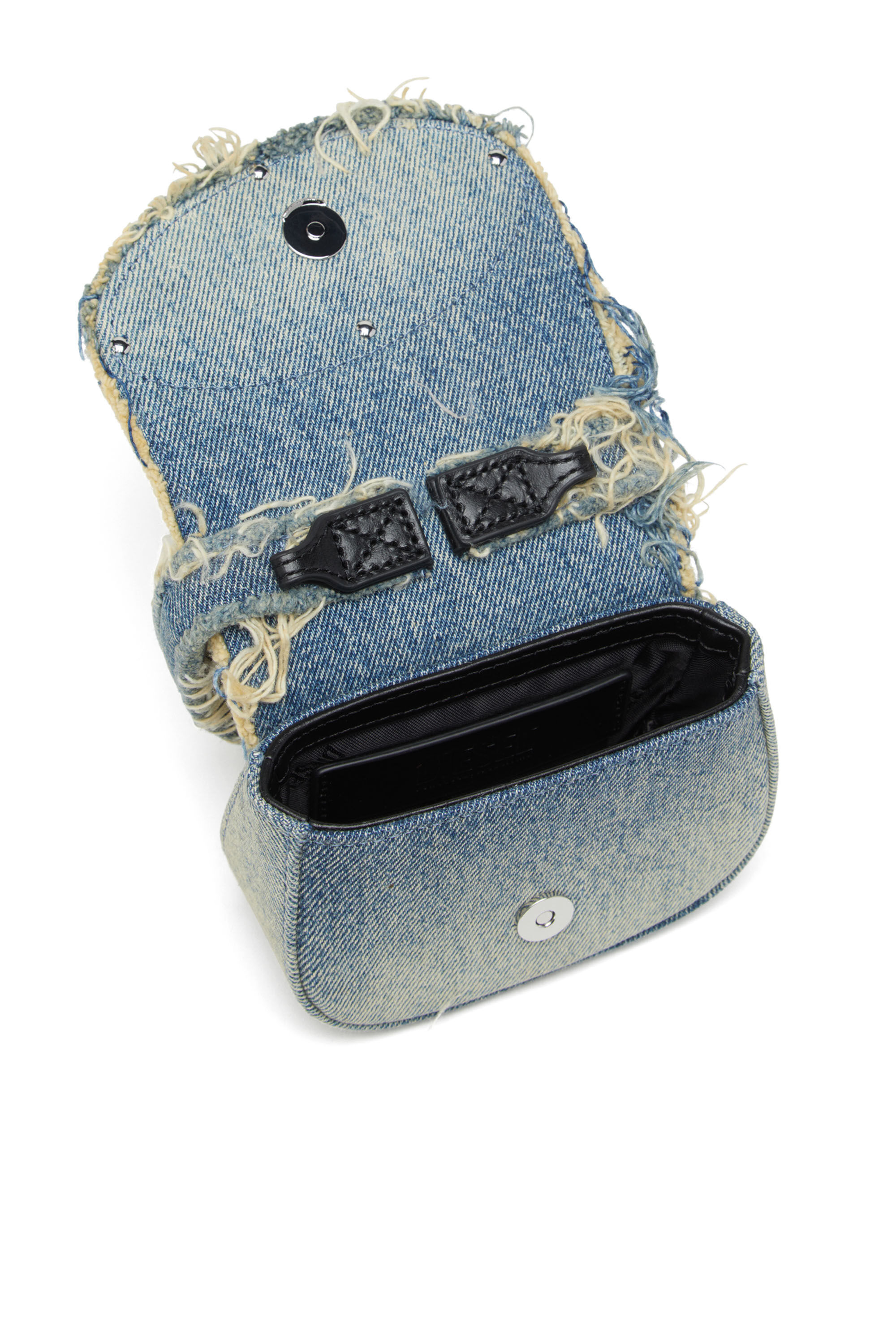 Diesel - 1DR XS, Woman's 1DR XS-Iconic mini bag in denim and crystals in Blue - 5