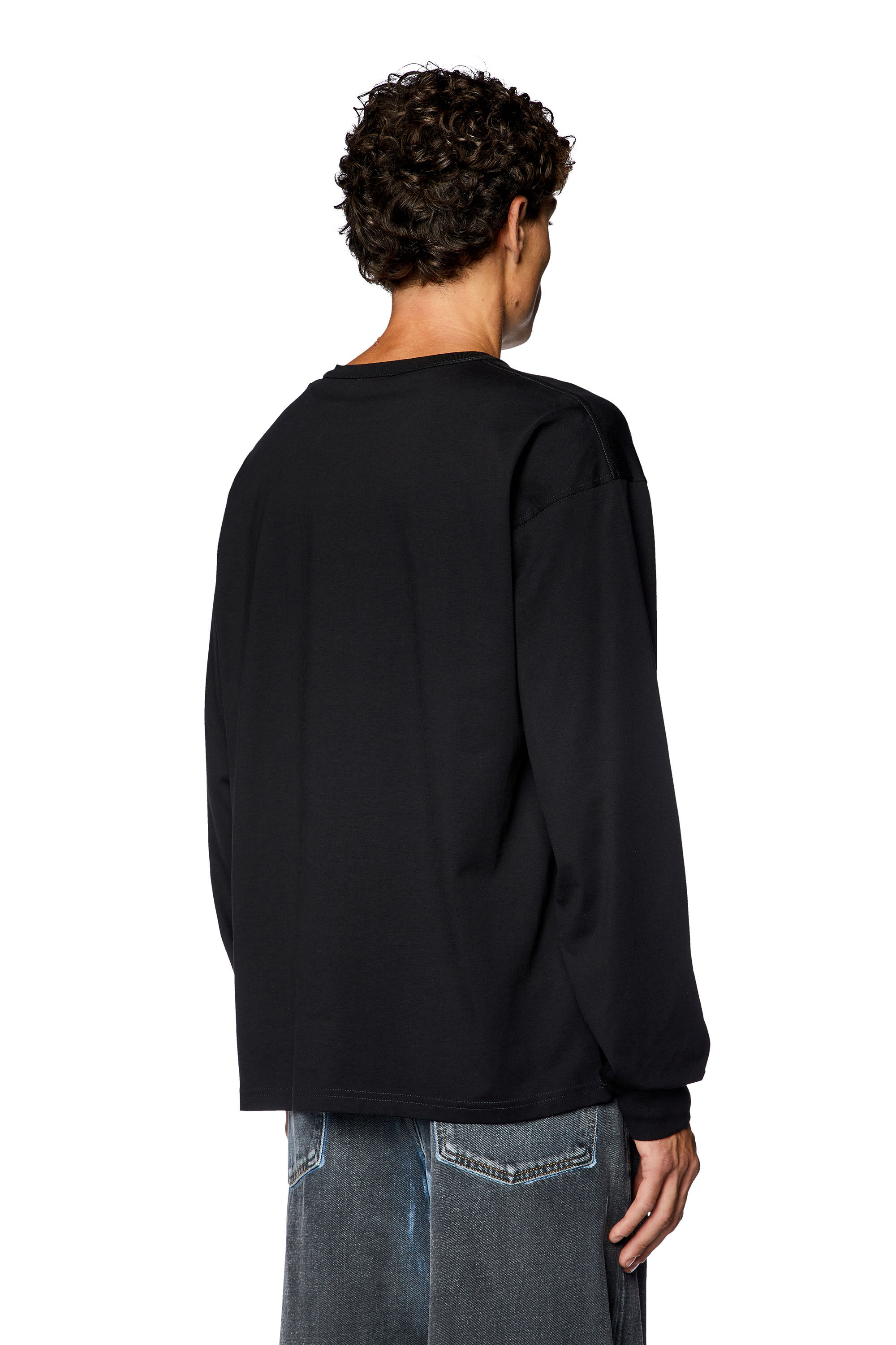 Men's Long-sleeve T-shirt with Prototype print | Black | Diesel