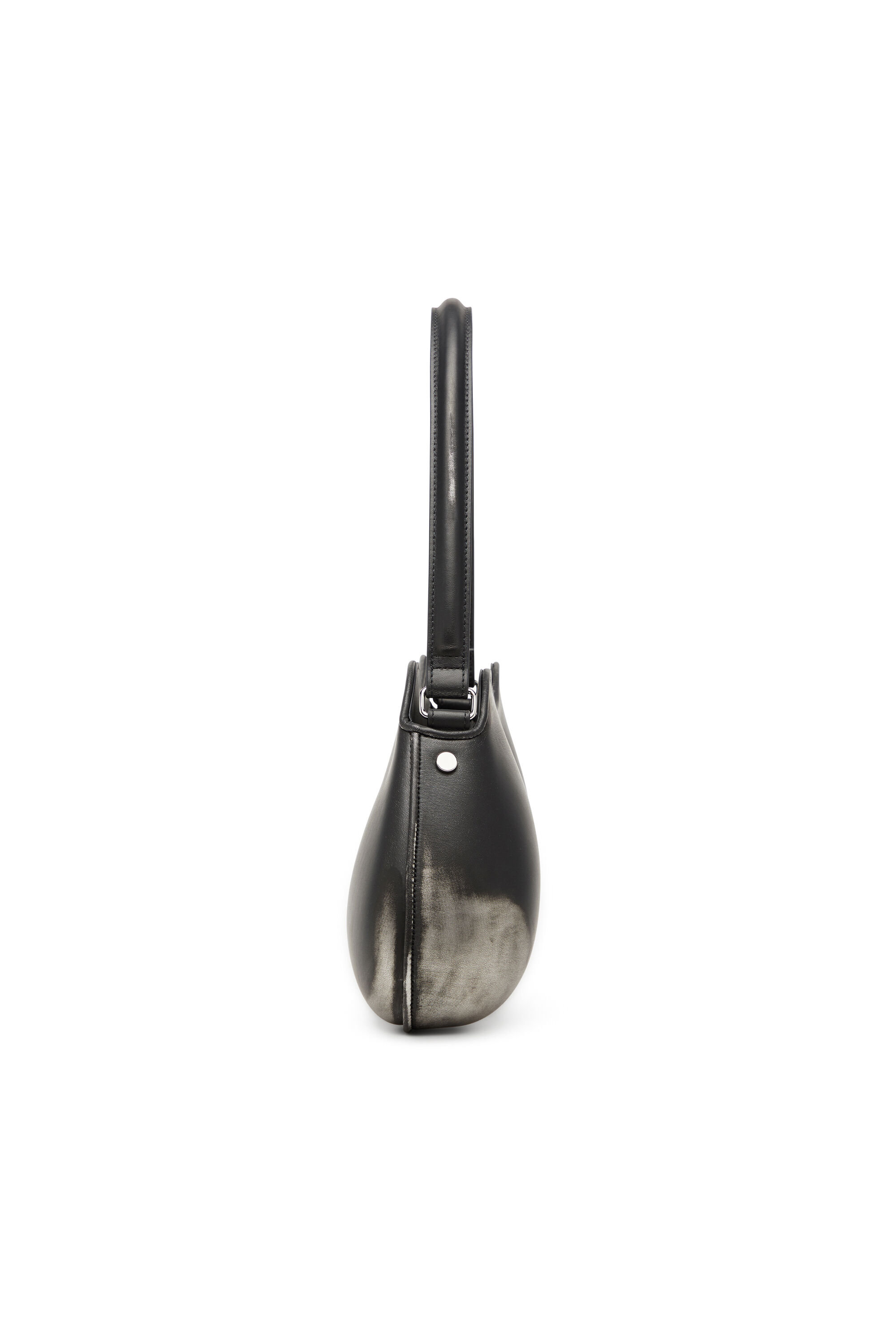 Diesel - DOUBLE-D SHOULDER, Woman's Double-D-Rigid shoulder bag in brushed PU in Black/Silver - 4