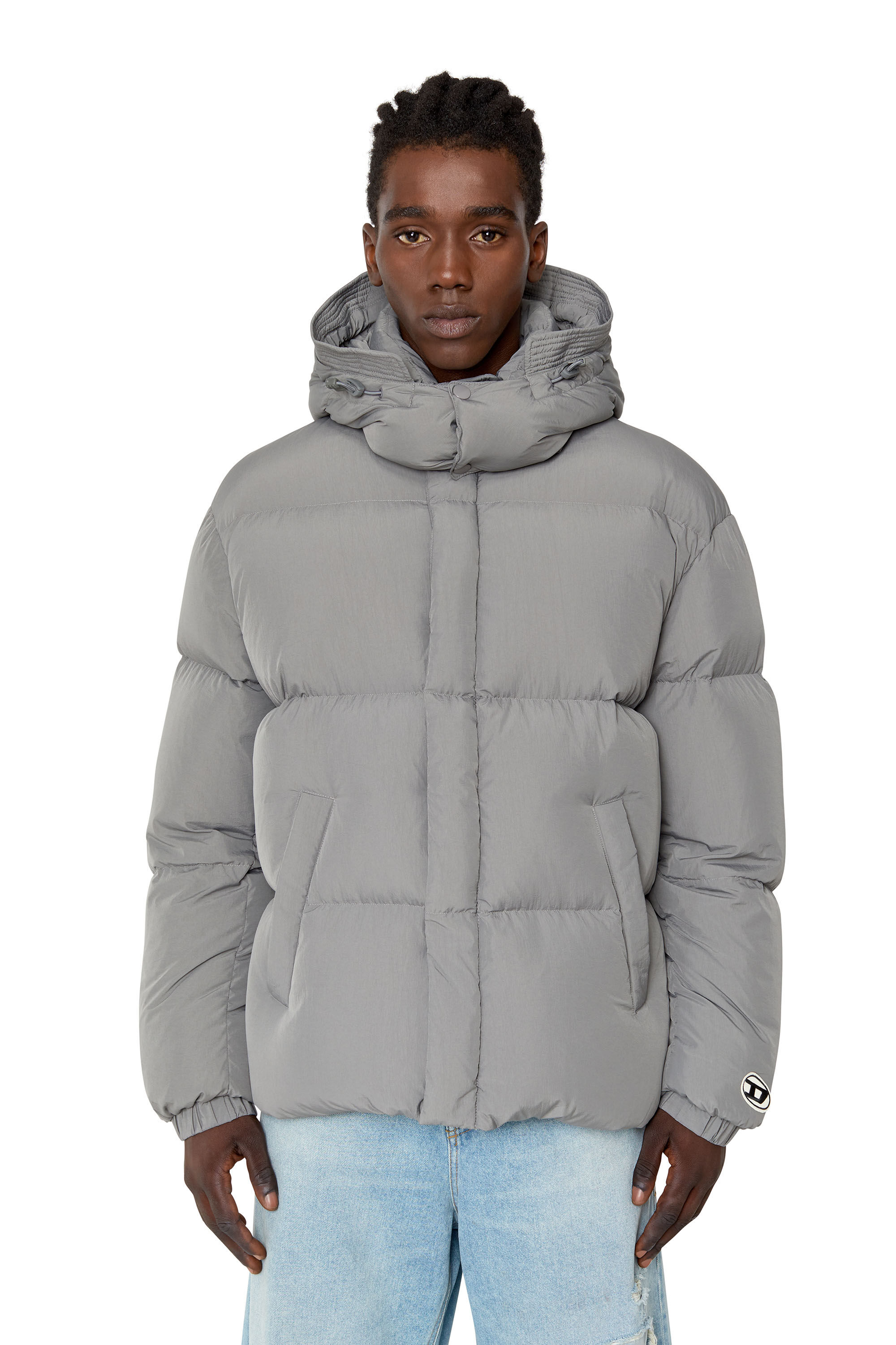 Diesel - W-ROLF-NW, Man's Polygiene ViralOff® real down jacket in Grey - 3