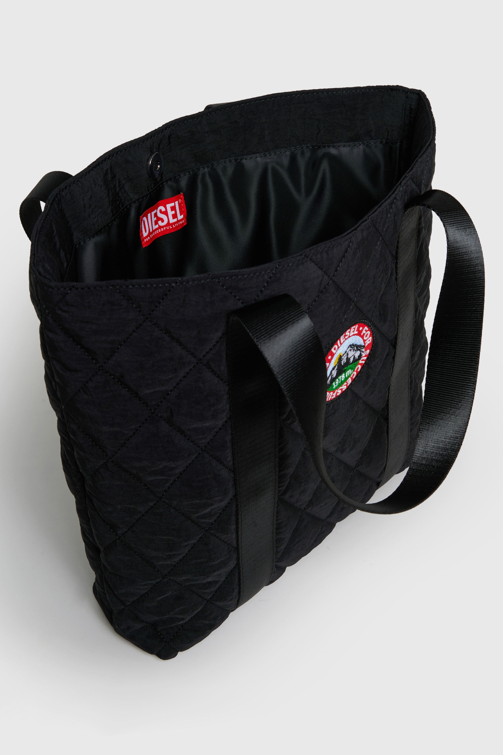 Diesel - WMONTY, Woman's WMONTY - Tote bag in quilted nylon in Black - 4