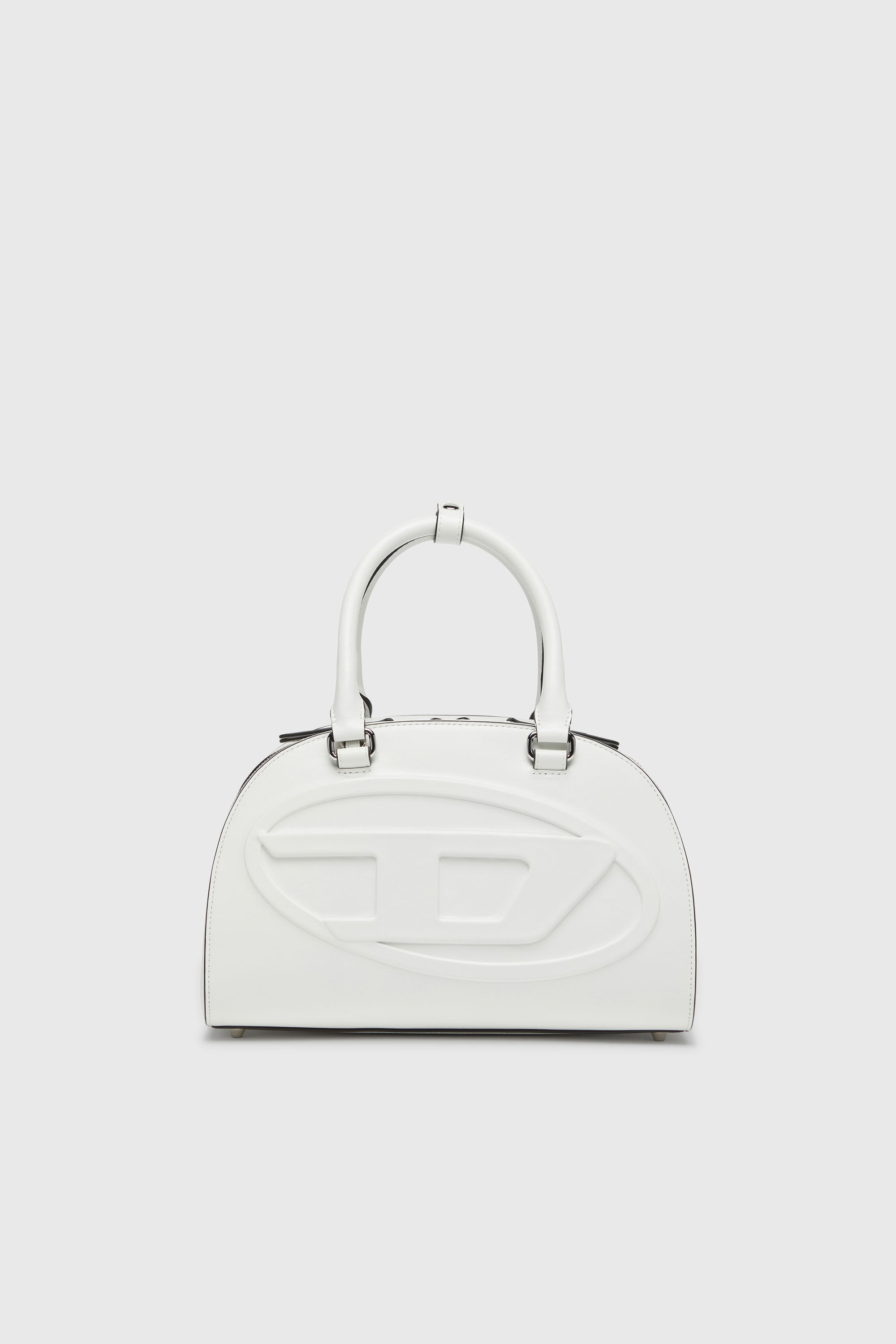 Diesel - 1DR DOME TOP HANDLE, Woman's 1DR Dome-Leather bowling bag in White - 2