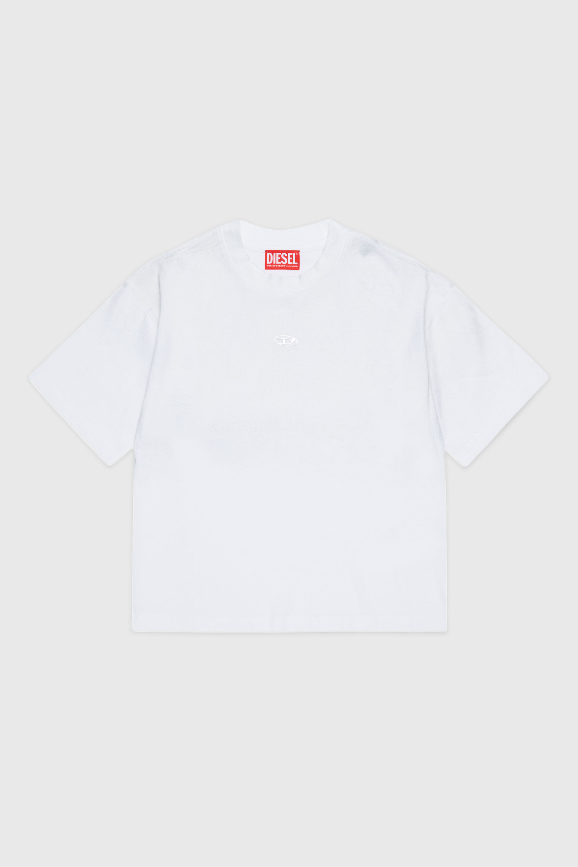 Diesel - TANORMYS2, Woman's Cotton T-shirt with tonal Oval D embroidery in White - 1