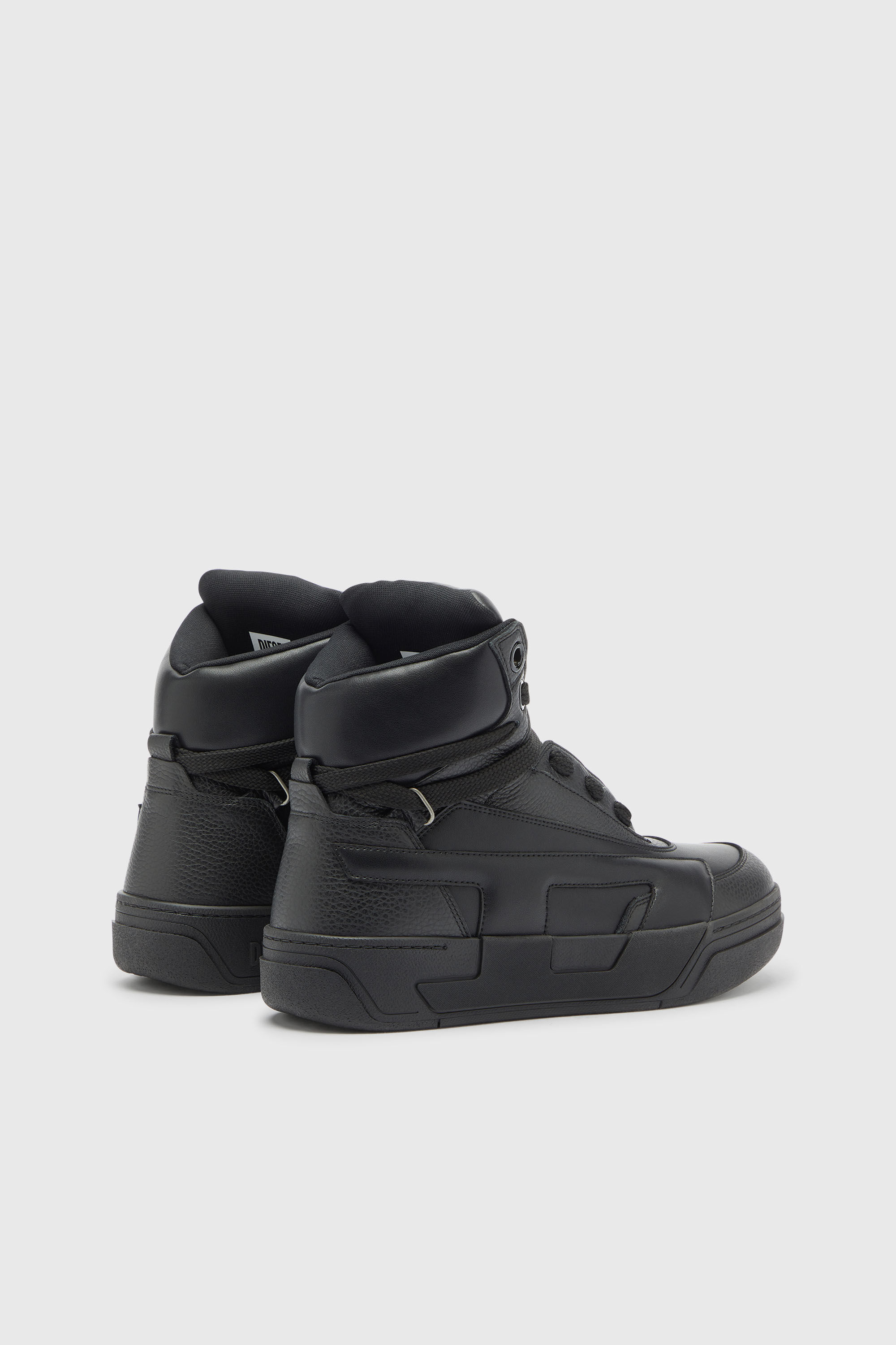 Diesel - S-D-OLLIE MID, Man's S-D-Ollie - High-top leather sneakers with D logo in Black - 3