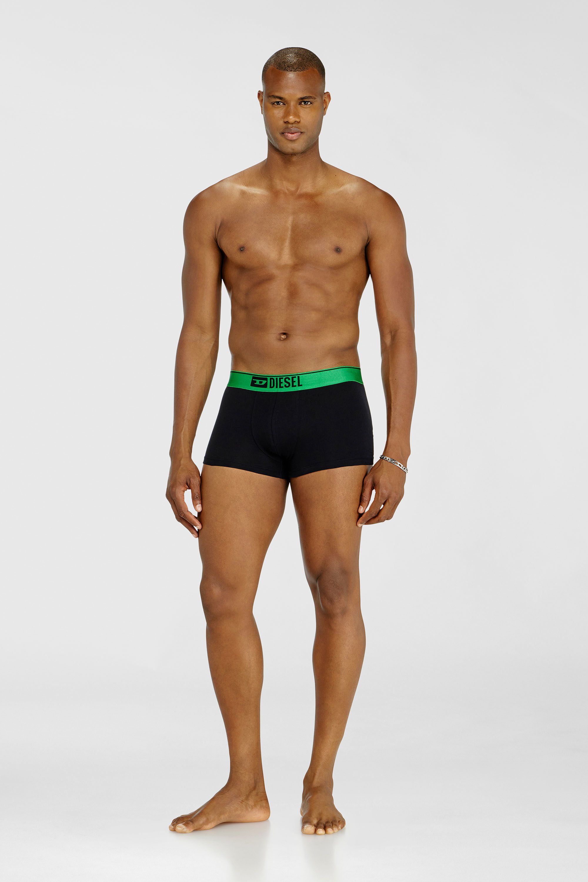 Diesel - DAMIEN-GFT-3PACK, Man's Three-pack boxer briefs with metallic waistband in Black - 1