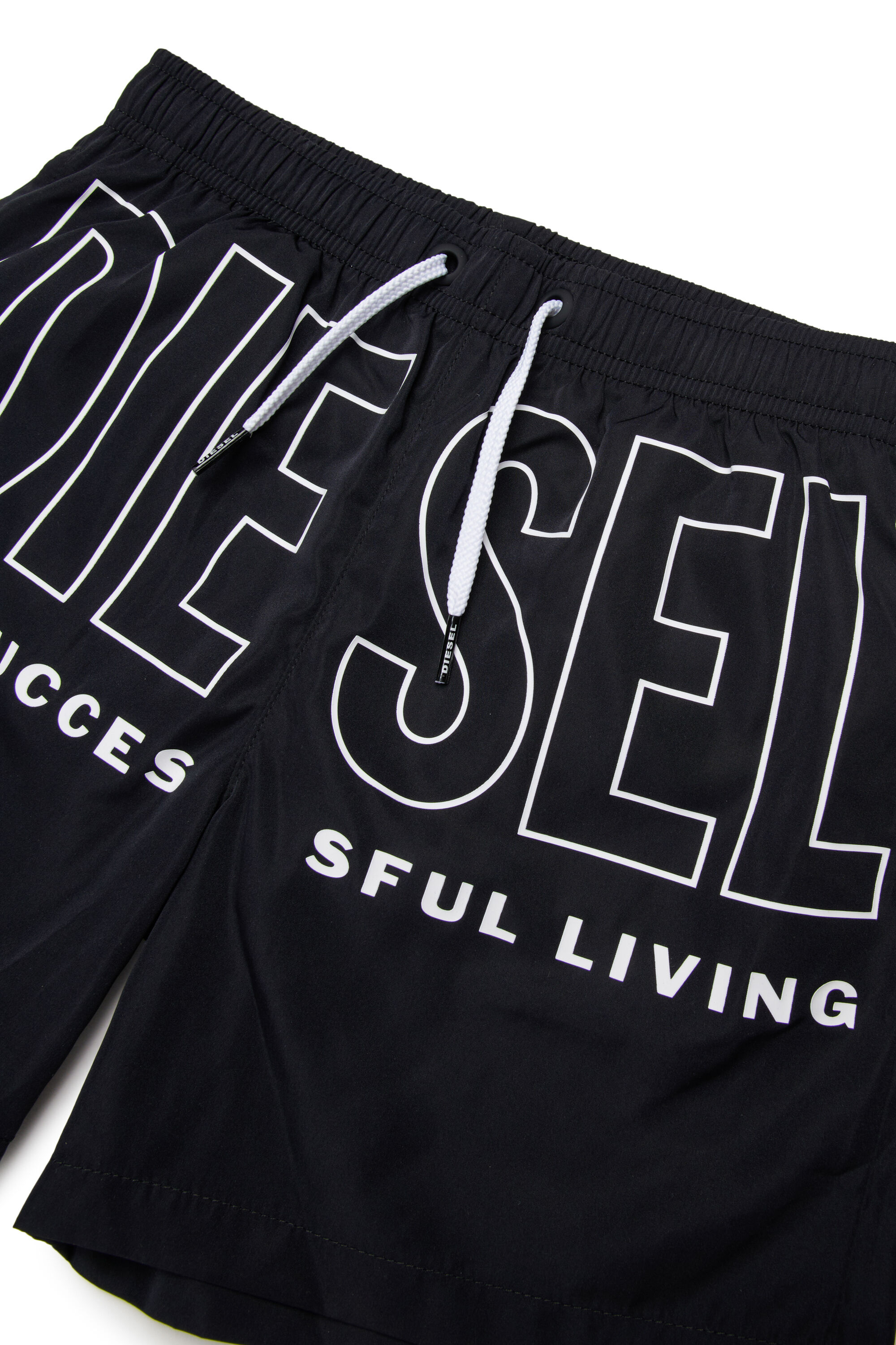 Diesel - MIDIT, Man's Swim shorts with maxi logo in Black - 3