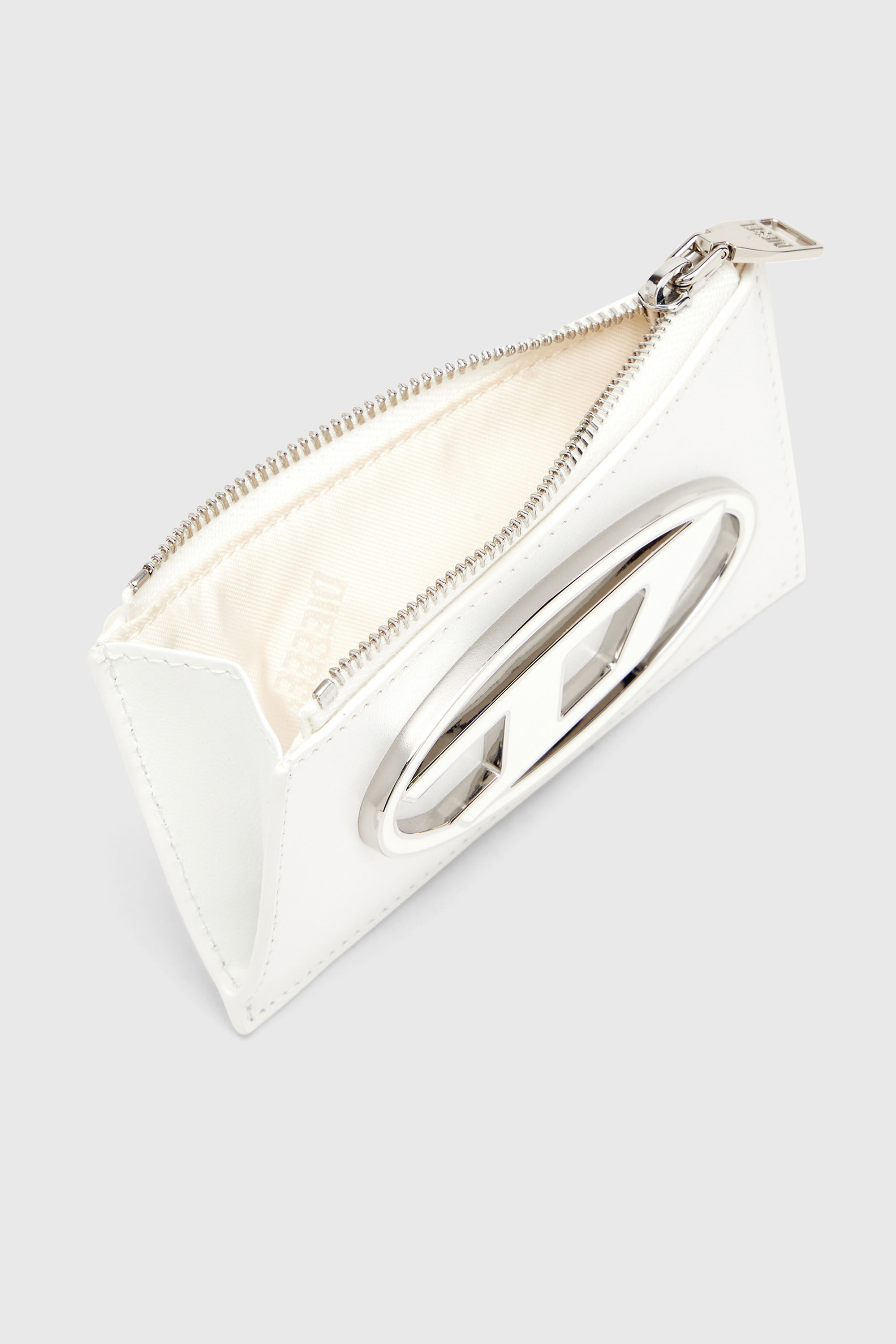 Diesel - 1DR CARD HOLDER III, Woman's Flat card holder in nappa leather in White - 3