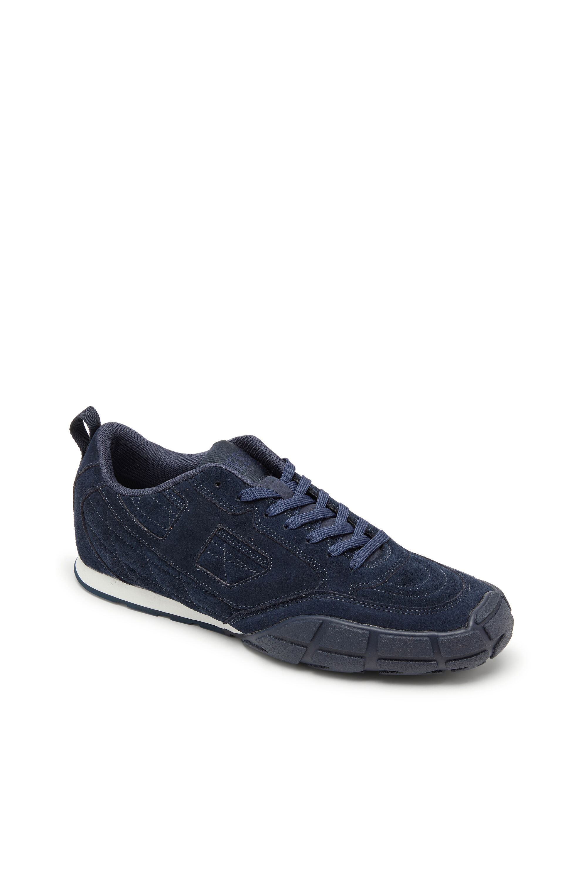 Diesel - S-PAGODHA LOW, Man's S-Pagodha-Quilted suede sneakers in Dark Blue - 6