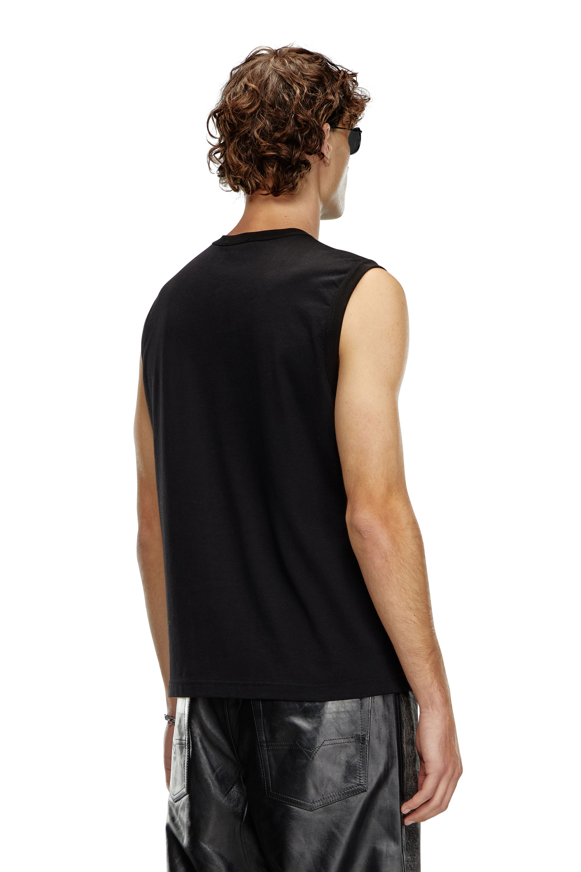 Diesel - T-BISCO-OD, Man's Tank top with injection-moulded Oval D in Black - 4