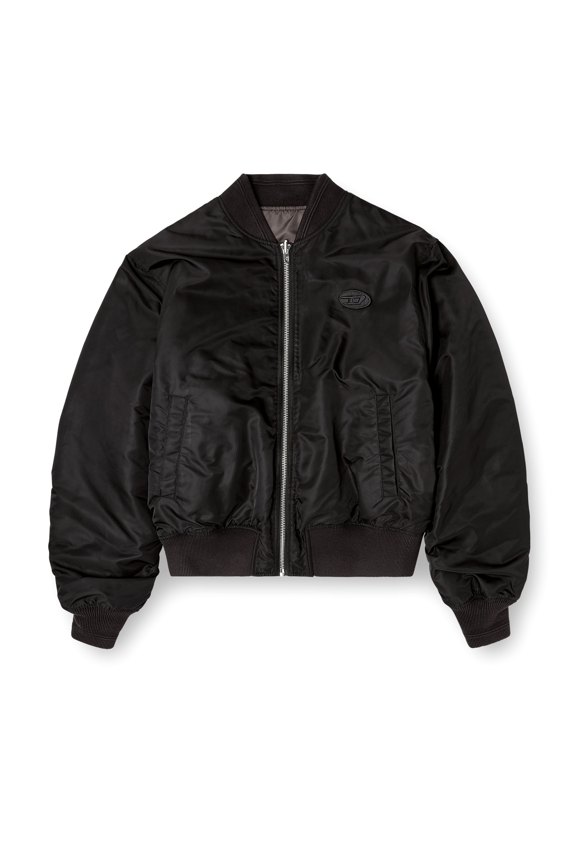 Diesel - W-TYPE-D1, Man's Padded bomber jacket with Oval D embroidery in Black - 2