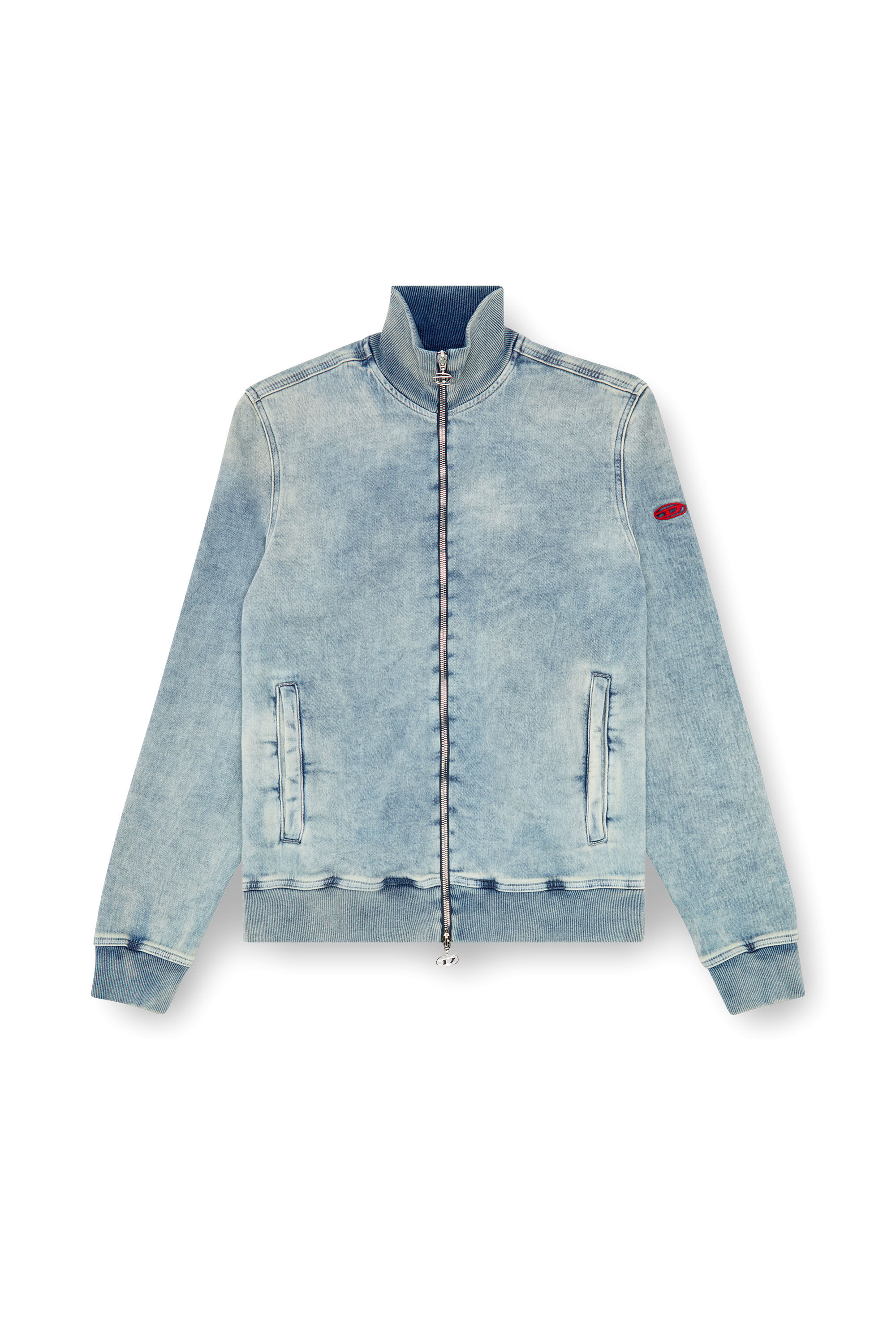 Diesel - D-BUZEE TRACK, Unisex's Zip-up sweater in Track Denim in Light Blue - 2