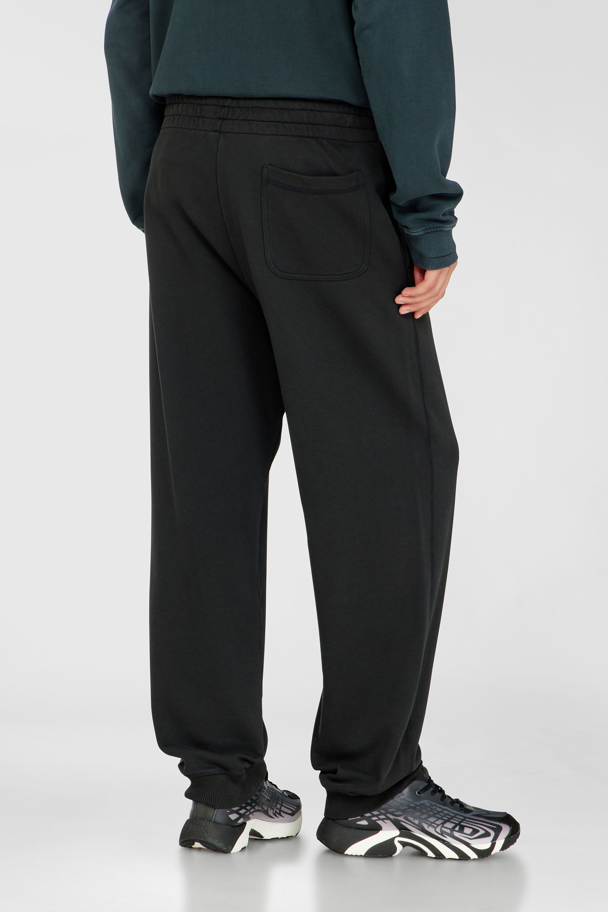 Diesel - P-MARKY-IOD, Man's Cotton pants with metallic Oval D in Black - 4