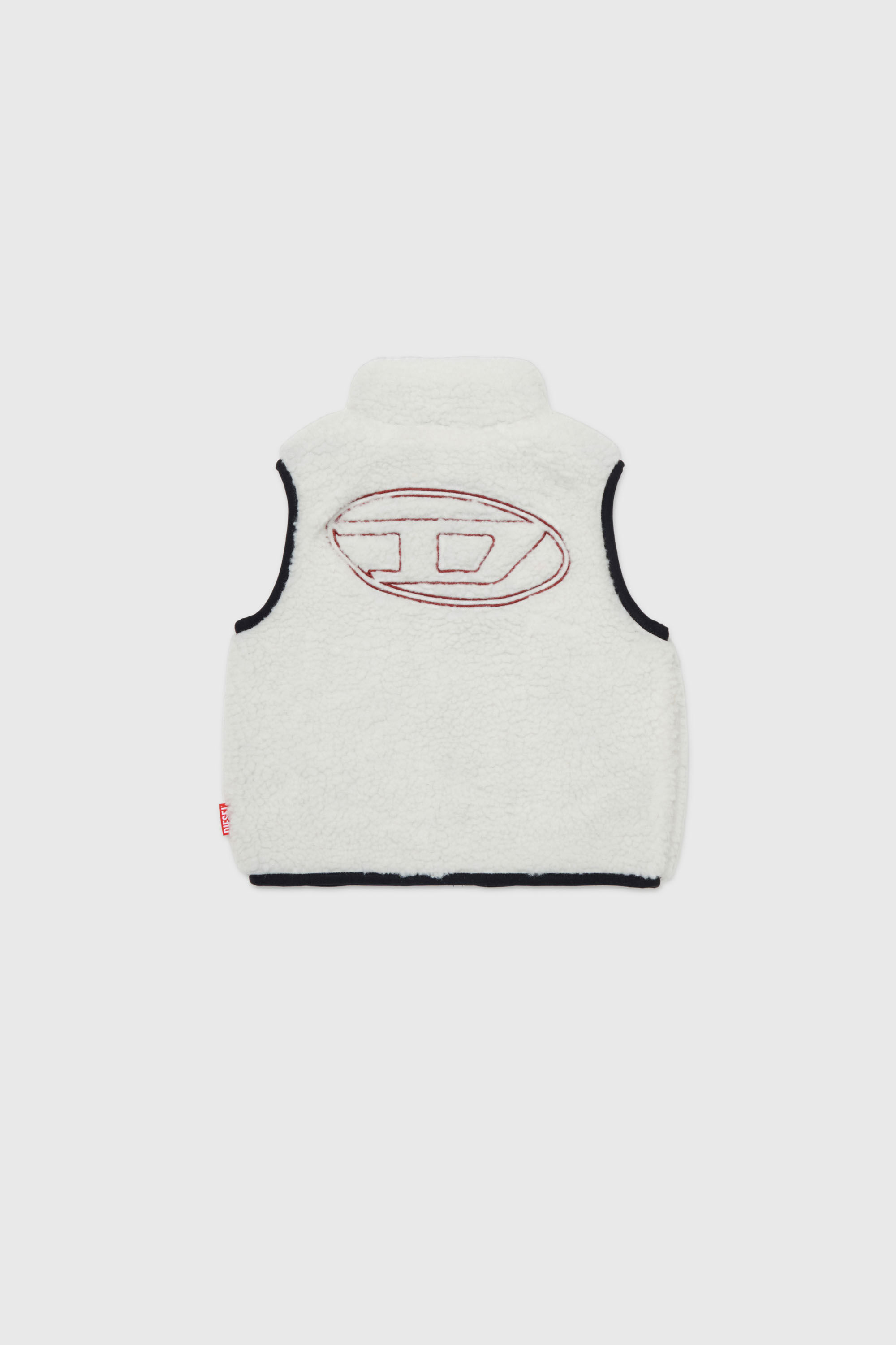 Diesel - JSEARB, Man's Colour-block vest in teddy fleece and nylon in White - 2