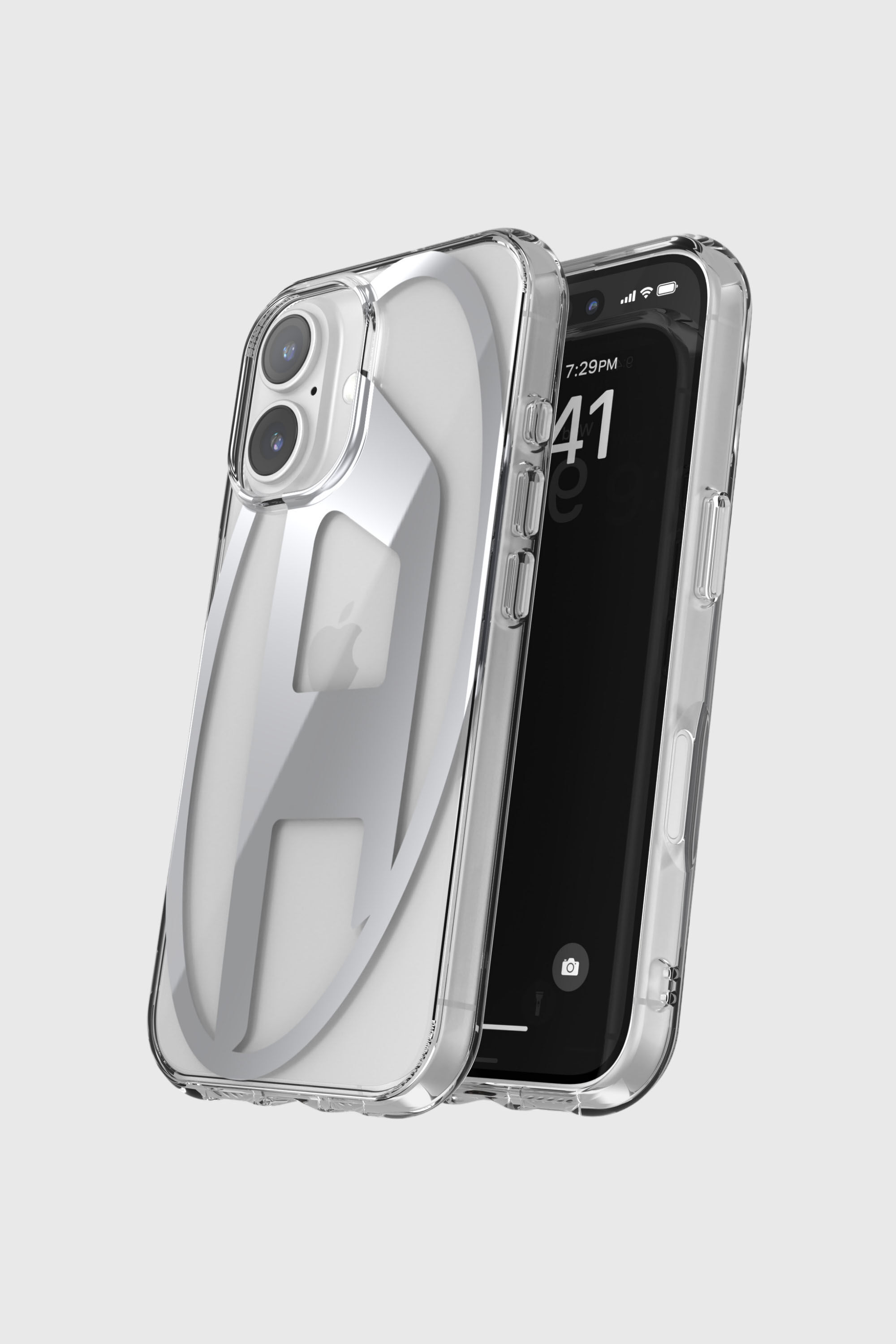 Diesel - 60139 AOP CASE, Unisex's Oval D Mirror Case for iP 16 in Silver - 4