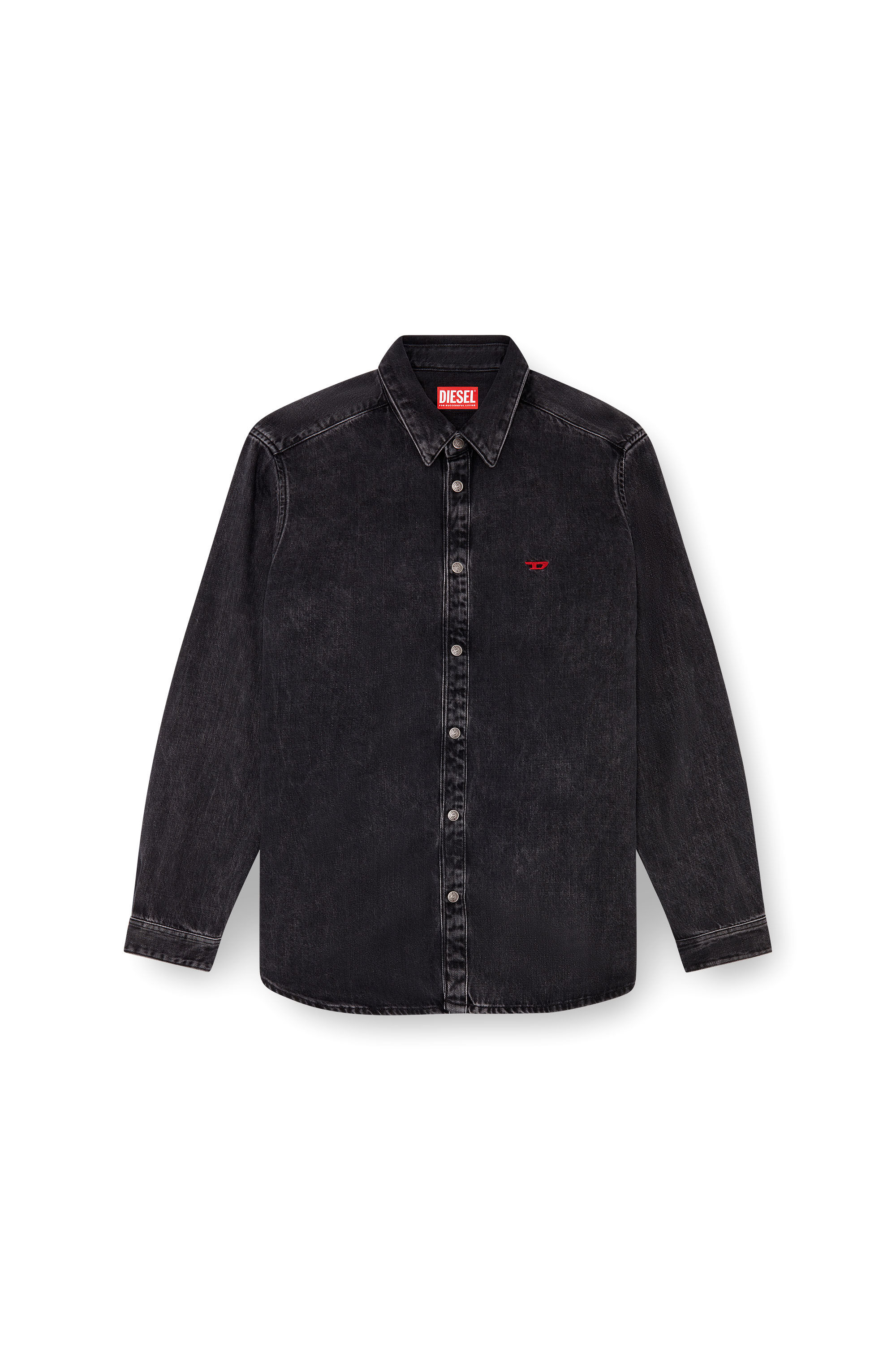 Diesel - D-SIMPLY, Man's Shirt in Tencel denim in Black - 2