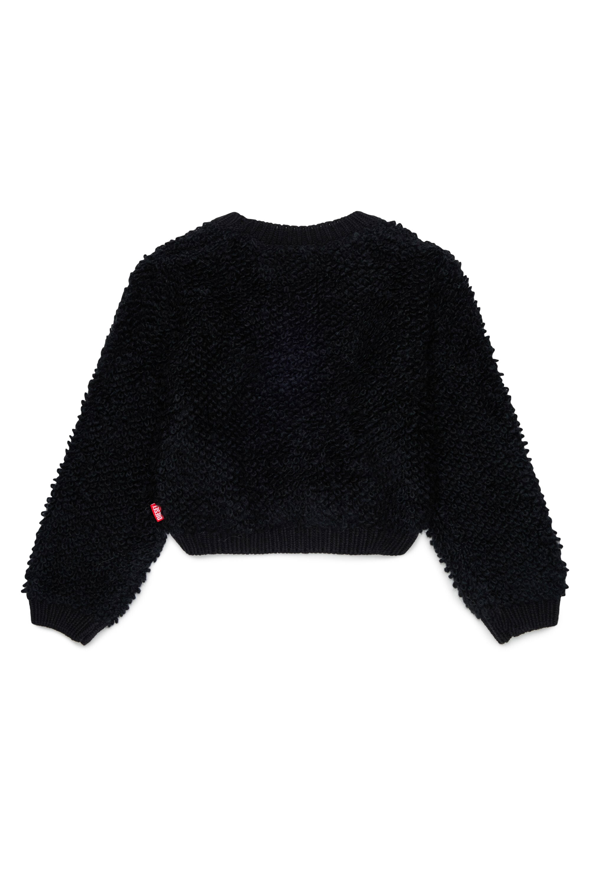 Diesel - KRIM, Woman's Zip cardigan in textured boucl&eacute;  knit in Black - 2