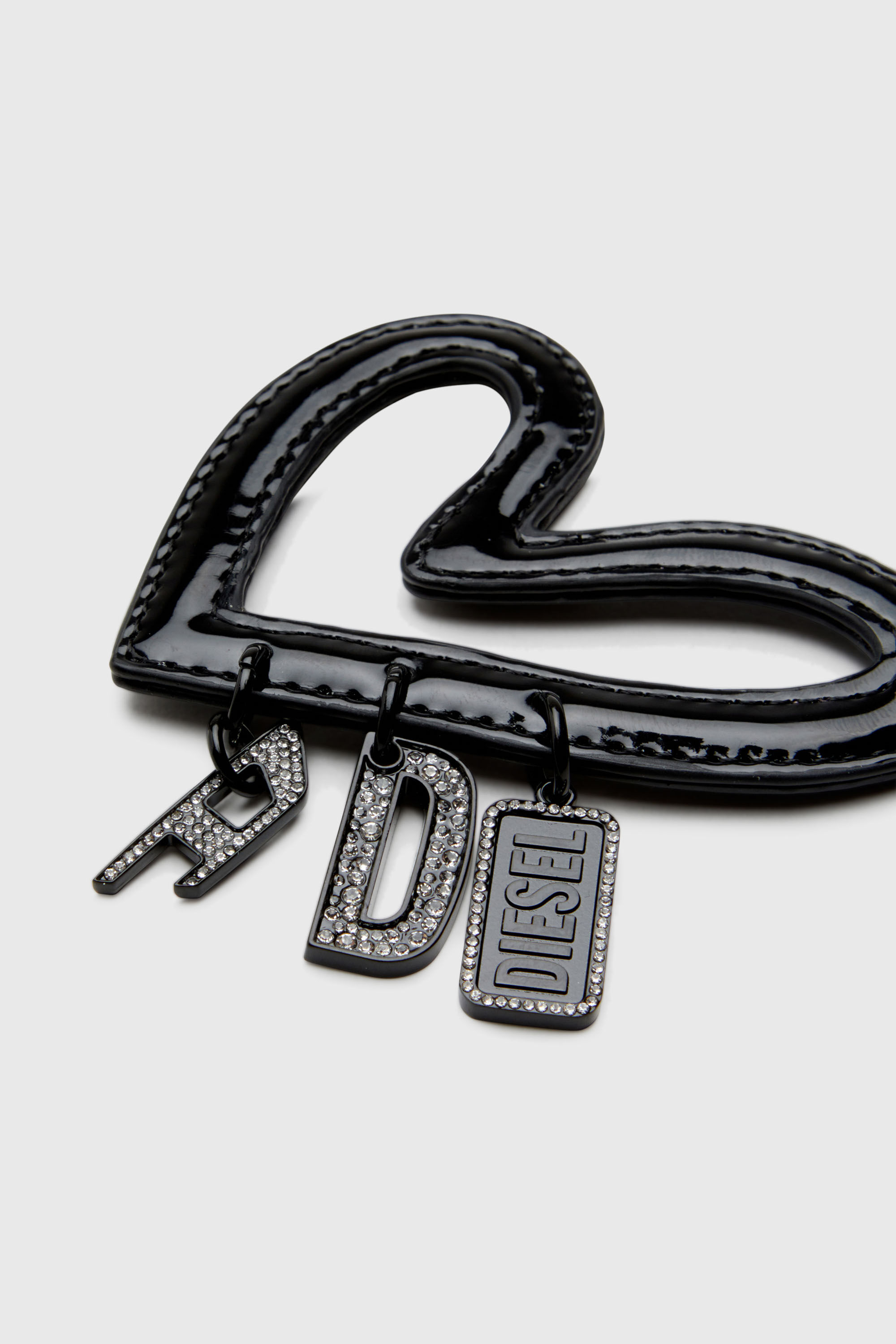 Diesel - MULTI II, Woman's Heart charm with glossy finish in Black - 3