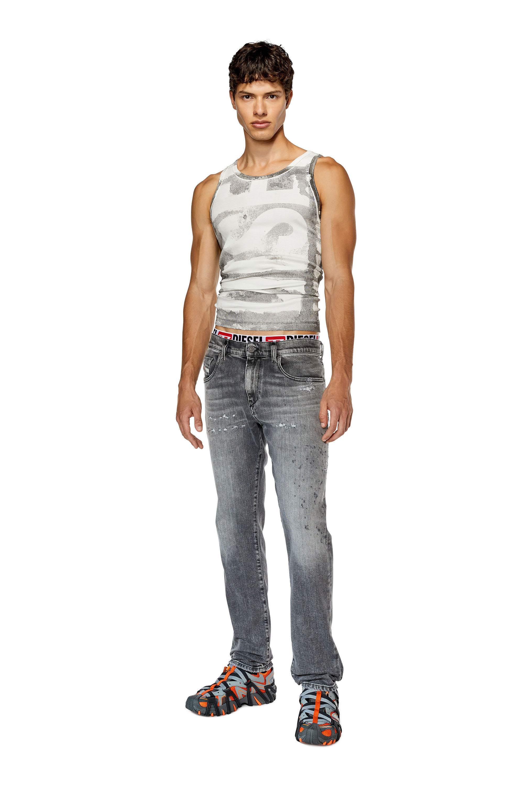 Diesel - 2019 D-Strukt 09G04 Slim Jeans, Light Grey - Image 1