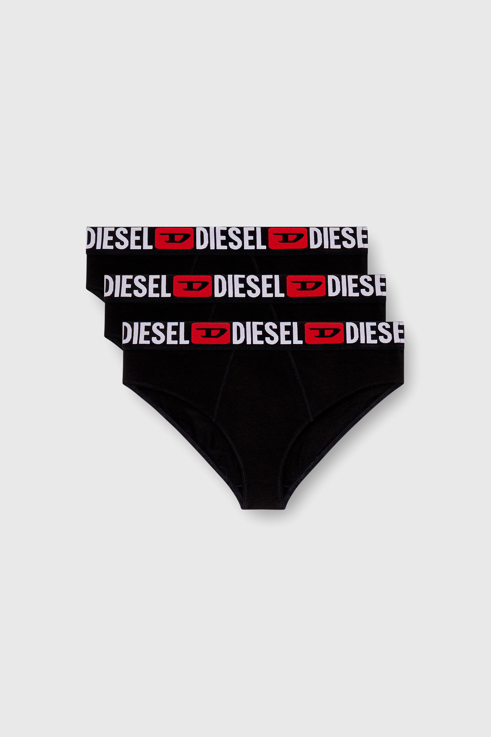 Diesel - UFPN-BLANCA-R-THREEPACK, Woman's Three-pack ribbed high-waisted briefs in Black - 2