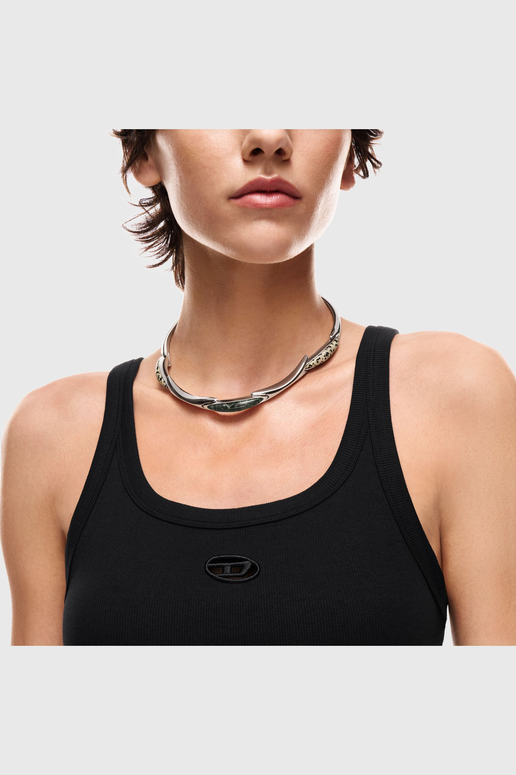 Diesel - DX167740 JEWELLERY, Unisex's Stainless Steel Choker Necklace in Silver - 3