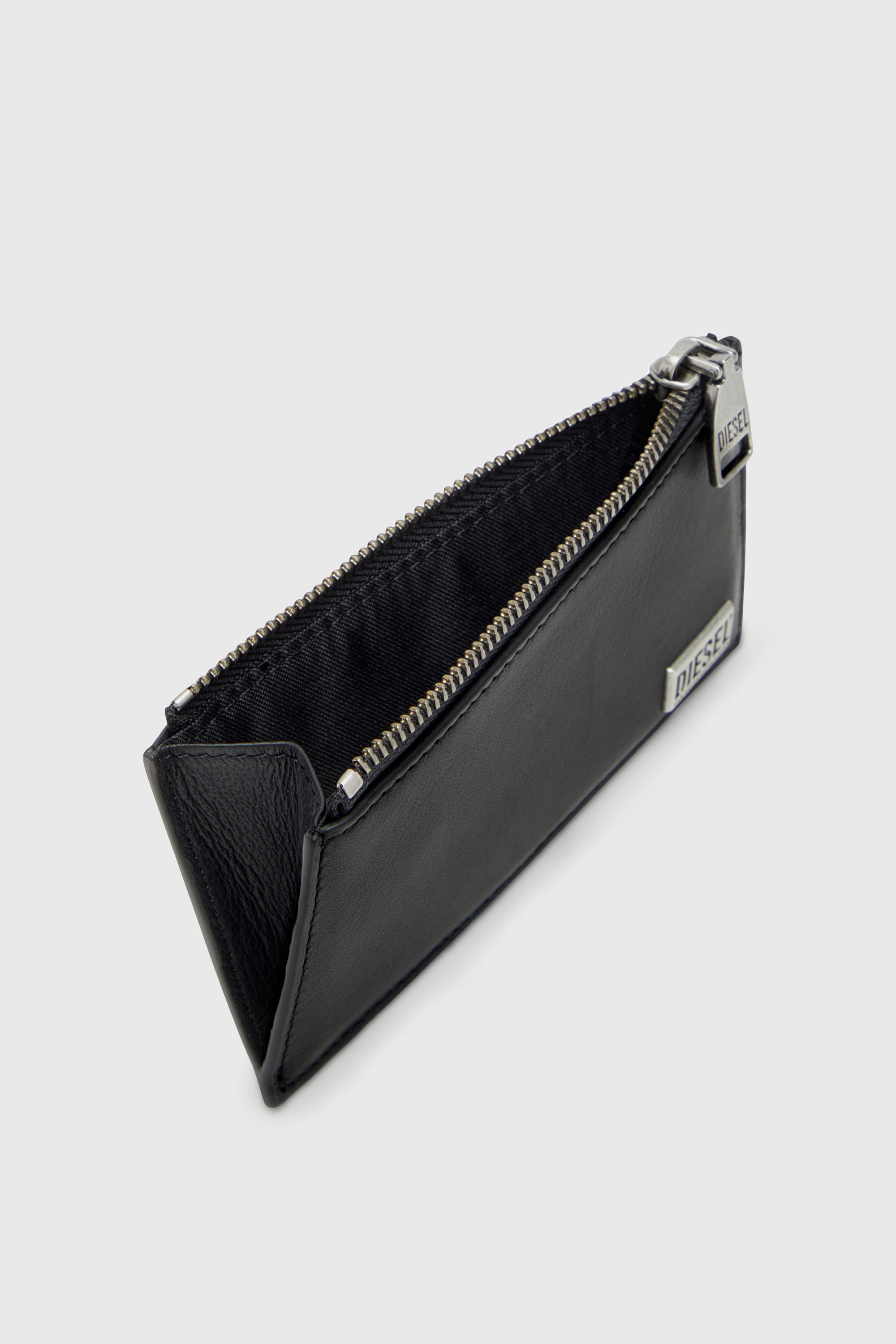 Diesel - BISCOTTO CARD HOLDER III, Man's Flat card holder in semi gloss leather in Black - 3
