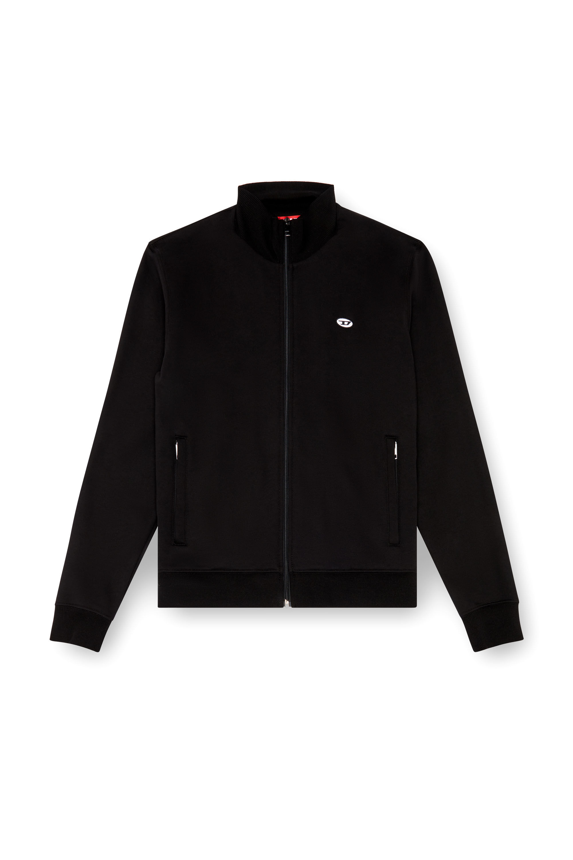 Diesel - S-LOCK-DOVAL-PJ, Man's Track jacket with Oval D patch in Black - 2