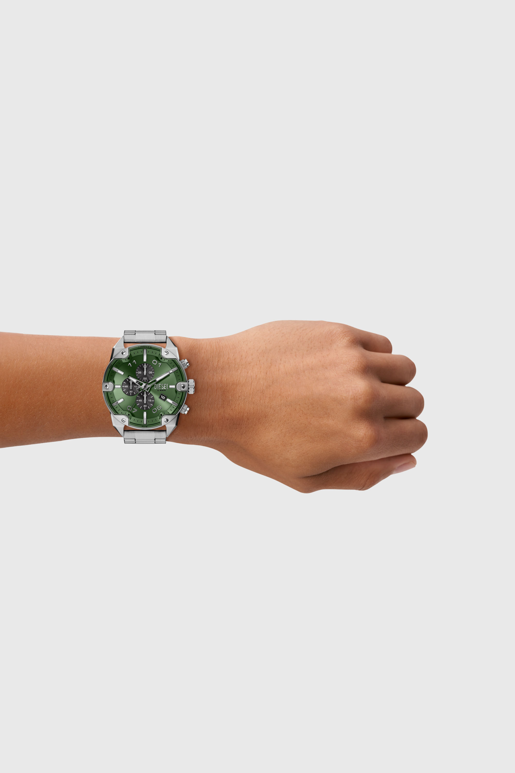 Diesel - DZ4712 WATCH, Man's Spiked stainless steel watch in Silver - 5